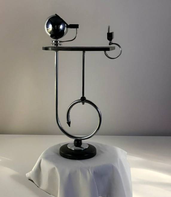 Art Deco Rauchertisch Beistelltisch der Bauhaus Ära Stahlrohr - Wesel Antik Kunst Vintage
