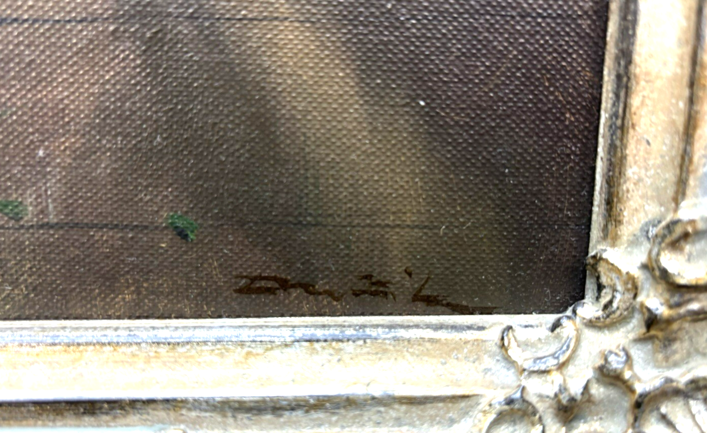 Gemälde Fritz Möritz,  Holländerin am Fenster gerahmt signiert ca. 53 x 85 cm