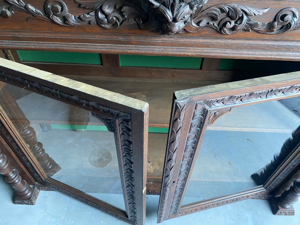 Prachtvoller Antiker Buffetschrank | Gründerzeit Aufsatzbuffet | Eiche massiv |