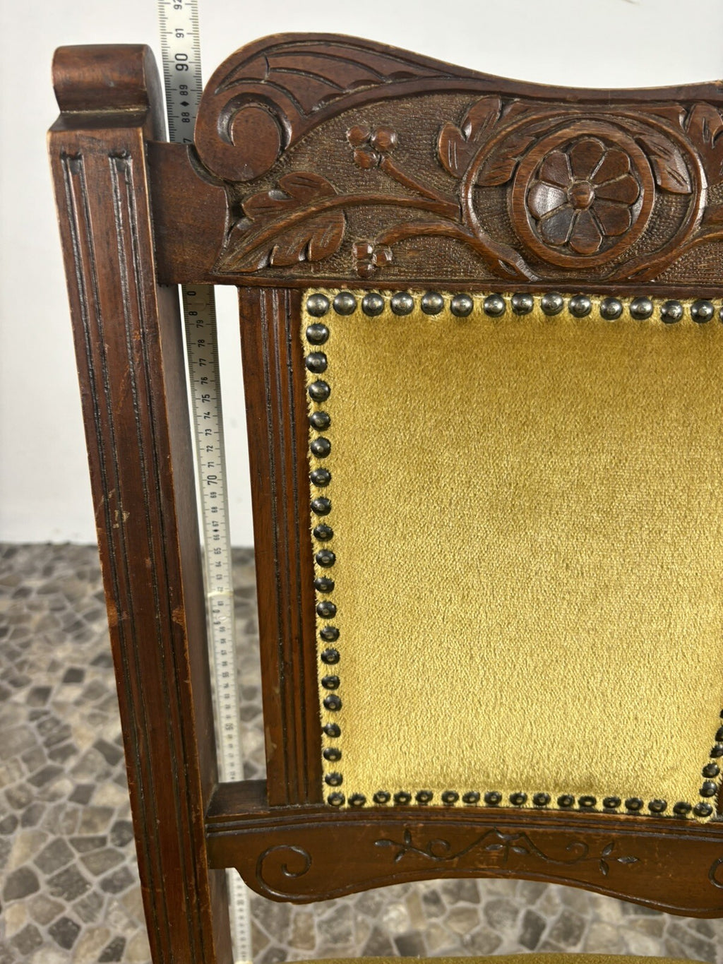 4er Set Antike Stühle Jugendstil viktorianisch Esszimmer Art Deco Holzschnitzarb