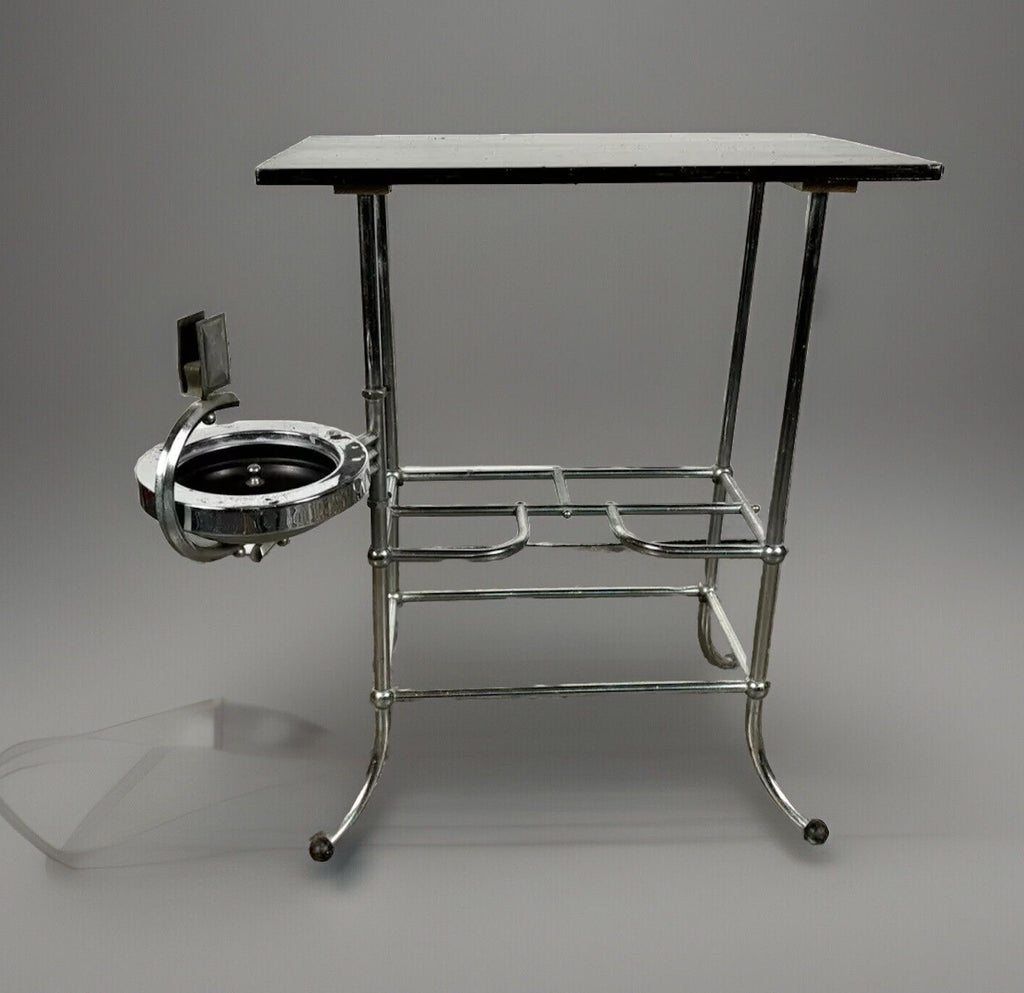 Art Deco Rauchertisch Stahlrohr Chrom Bauhaus Beistelltisch Aschenbecher Vintag - Wesel Antik Kunst Vintage