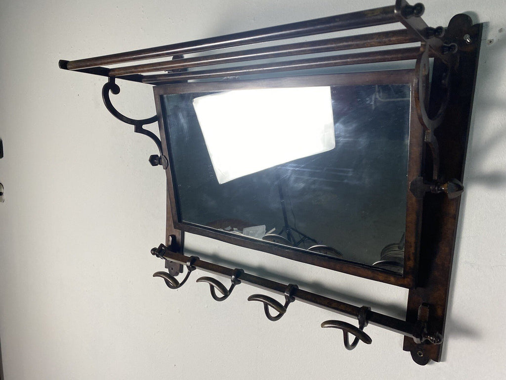 Wandgarderobe Stahlrohr Spiegel Bauhaus ArtDeco Jugendstil bronze - Wesel Antik Kunst Vintage