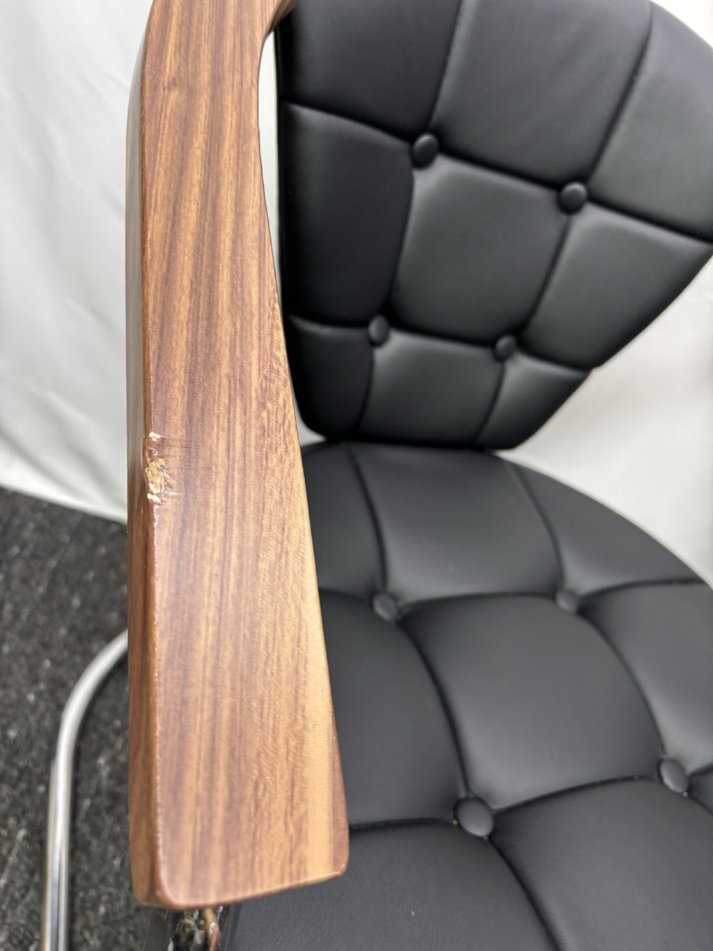 1 von 6 Stuhl Gropius Vintage Kunstleder silber schwarz Büro Esstisch Bauhaus