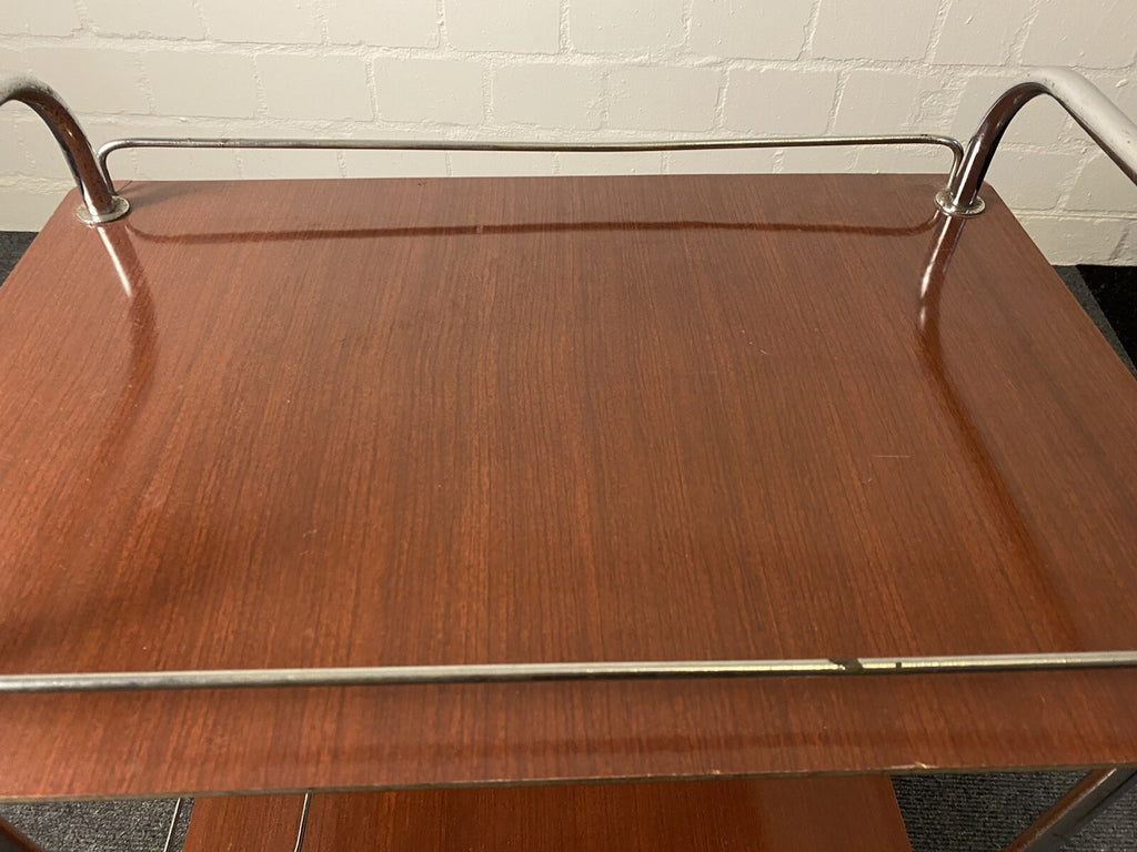 Vintage Teewagen Servierwagen Art Deco, Chrom, Küchenwagen Cocktail  Mid Century