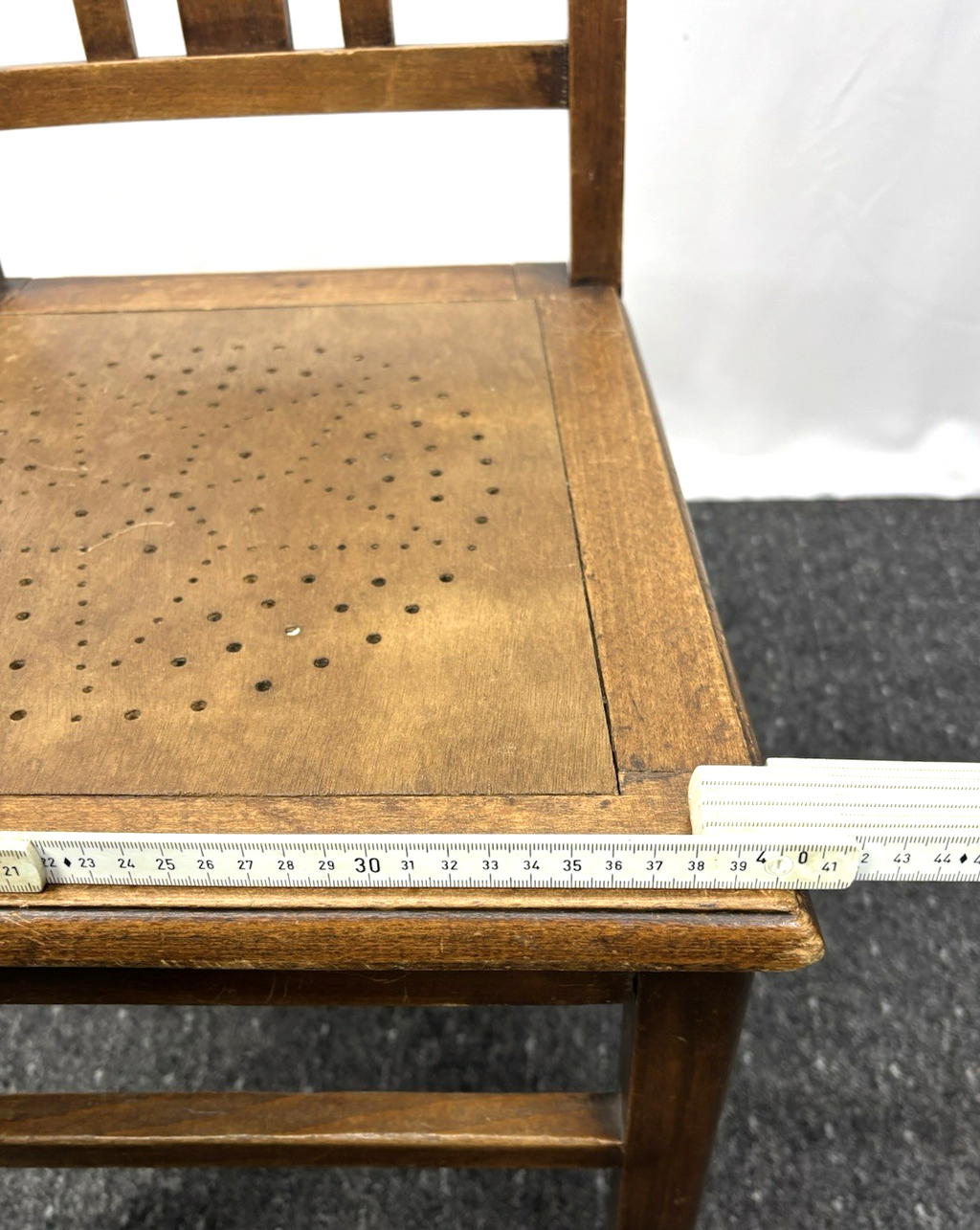 1 von 2 Holzstuhl Prägesitz Art Deco Küche Esszimmer Antik Vintage