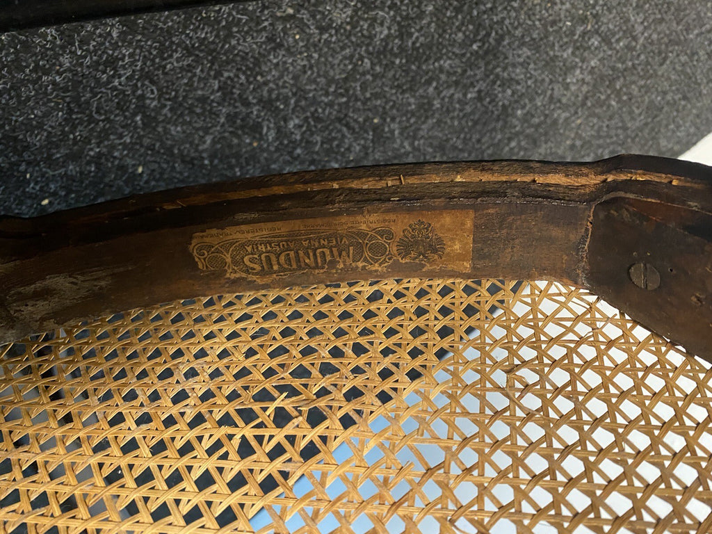 Original Mundus Thonet Salonstuhl Bauhaus ArtDeco hohe Lehne Wiener Geflecht