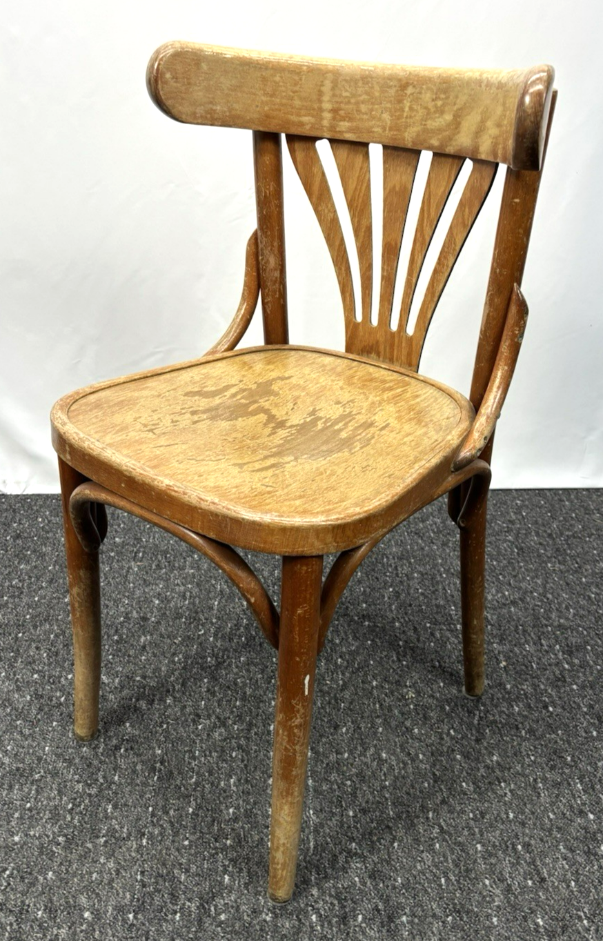 1 von 4 Kaffeehausstuhl Vollholz Art Deco Vintage für Bastler