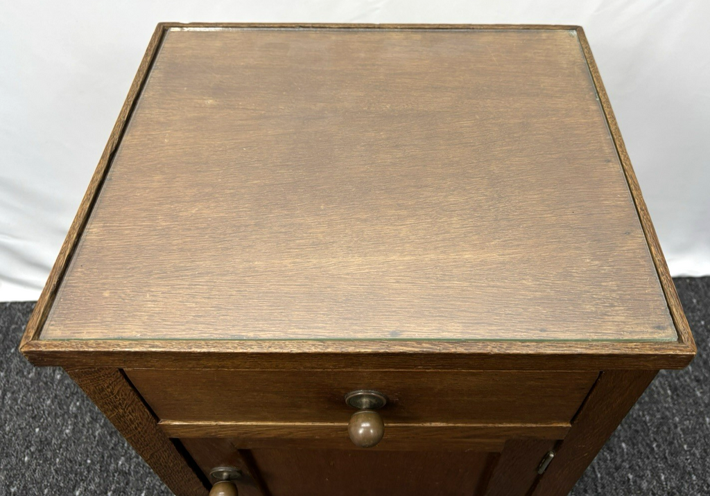 Anrichte Beistelltisch Kommode Schrank Art Deco Antik Holz Glas 65x40x34 cm