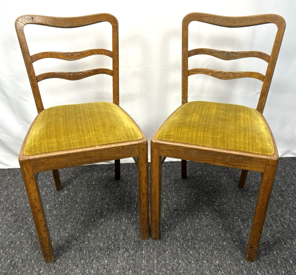 2er Set Esszimmerstuhl gepolstert Holz Vintage