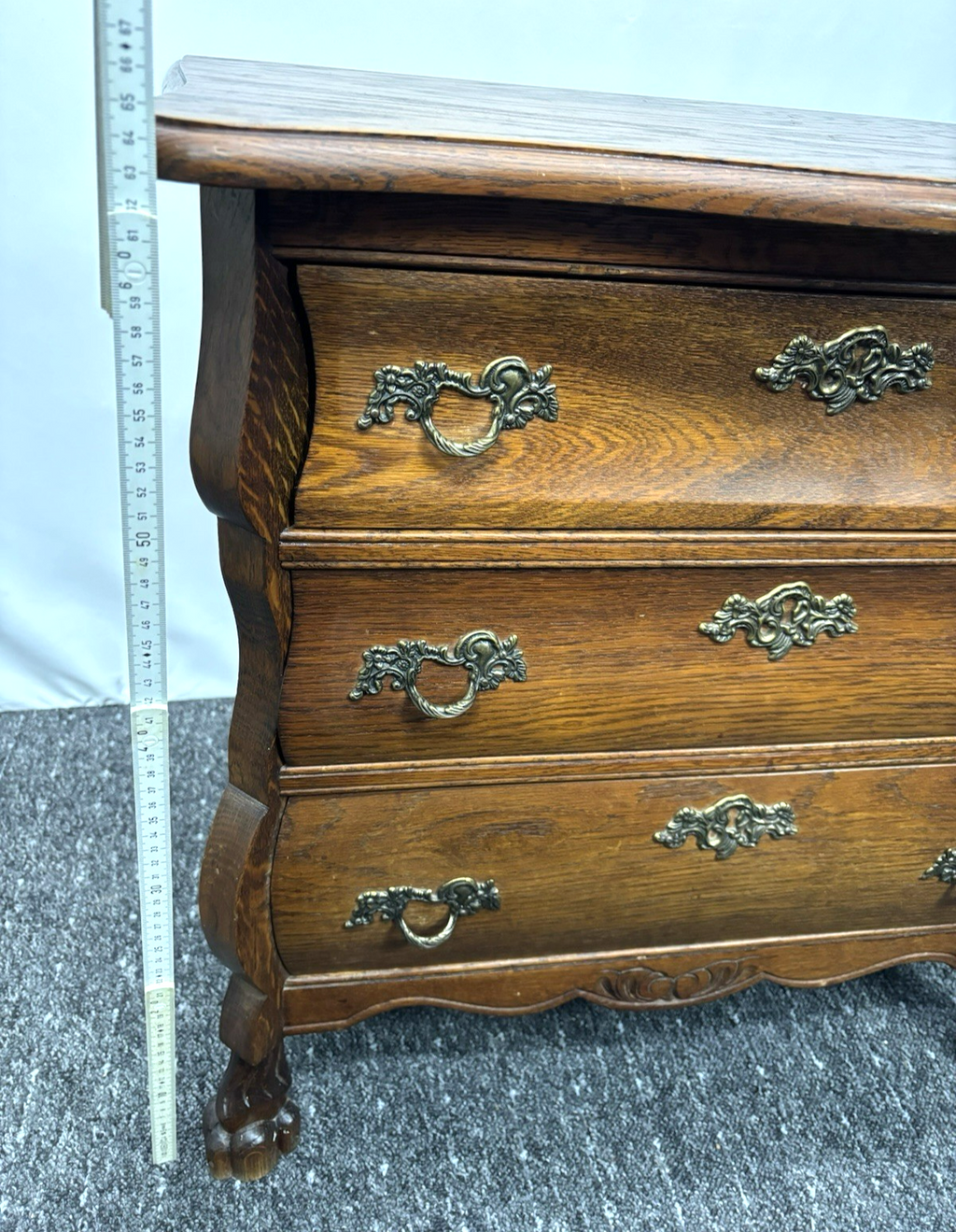 Kommode mit drei Schubladen Vintage Art Deco Holz 
