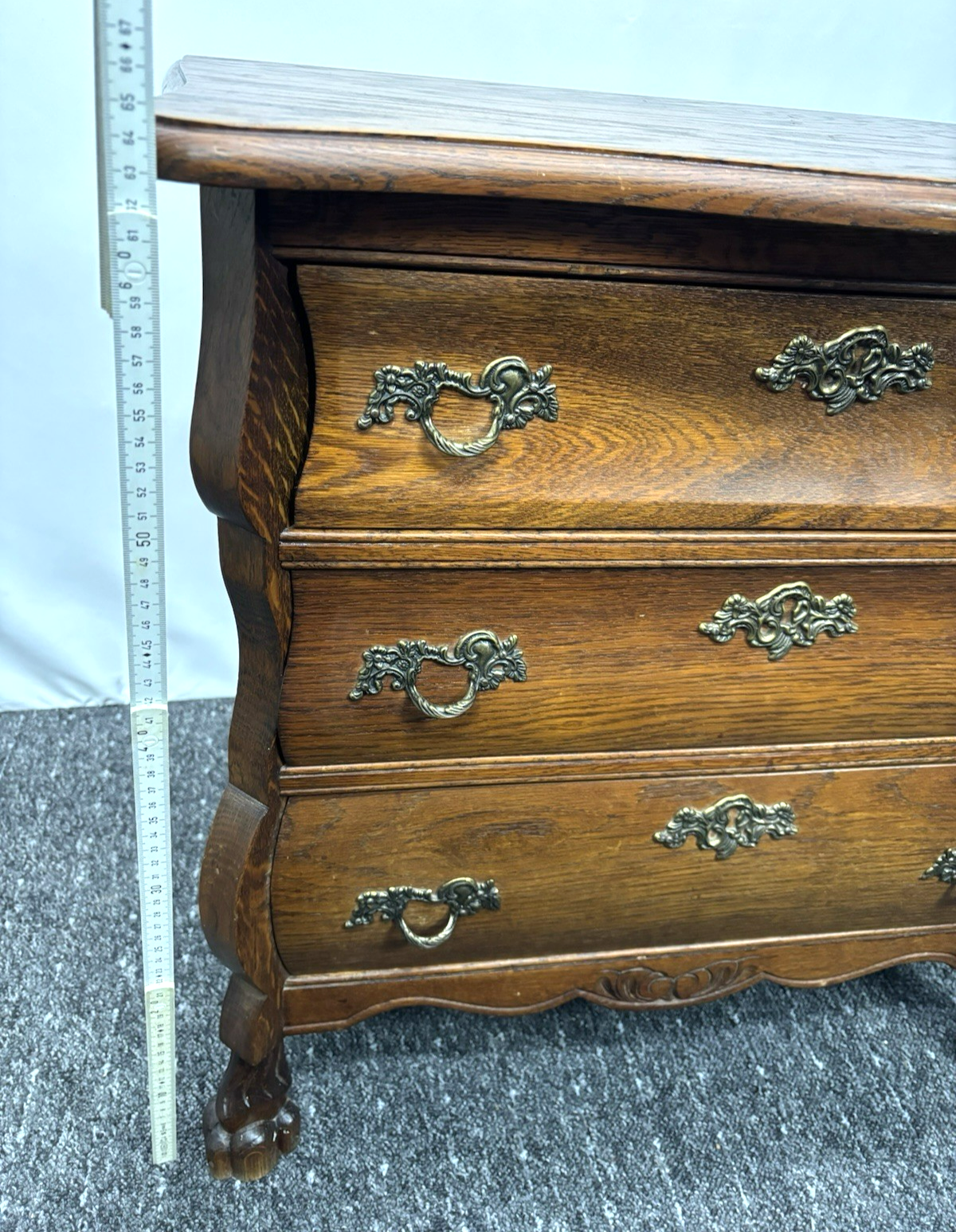 Kommode mit drei Schubladen Vintage Art Deco Holz 