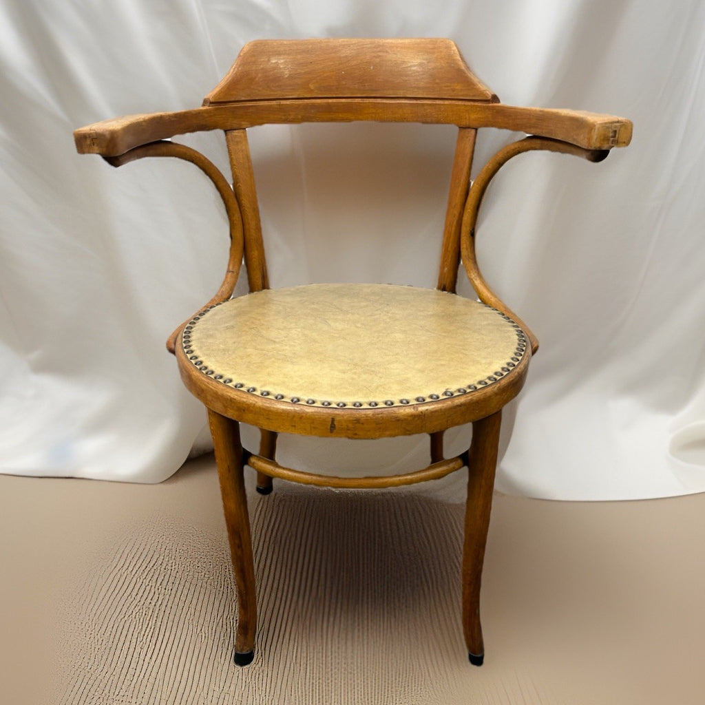 1 von 2 Armlehnstuhl  MUNDUS / Thonet Holz  Art Deco Bauhaus Büro Stuhl Leder