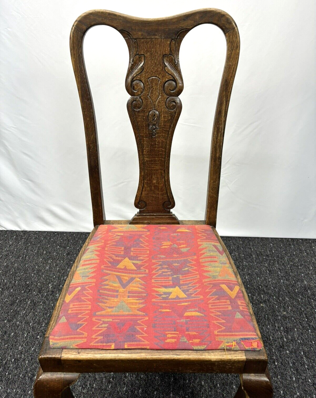 Bugholzstuhl Art Deco Vintage Holzschnitzarbeiten Büro Schreibtisch Hochlehner