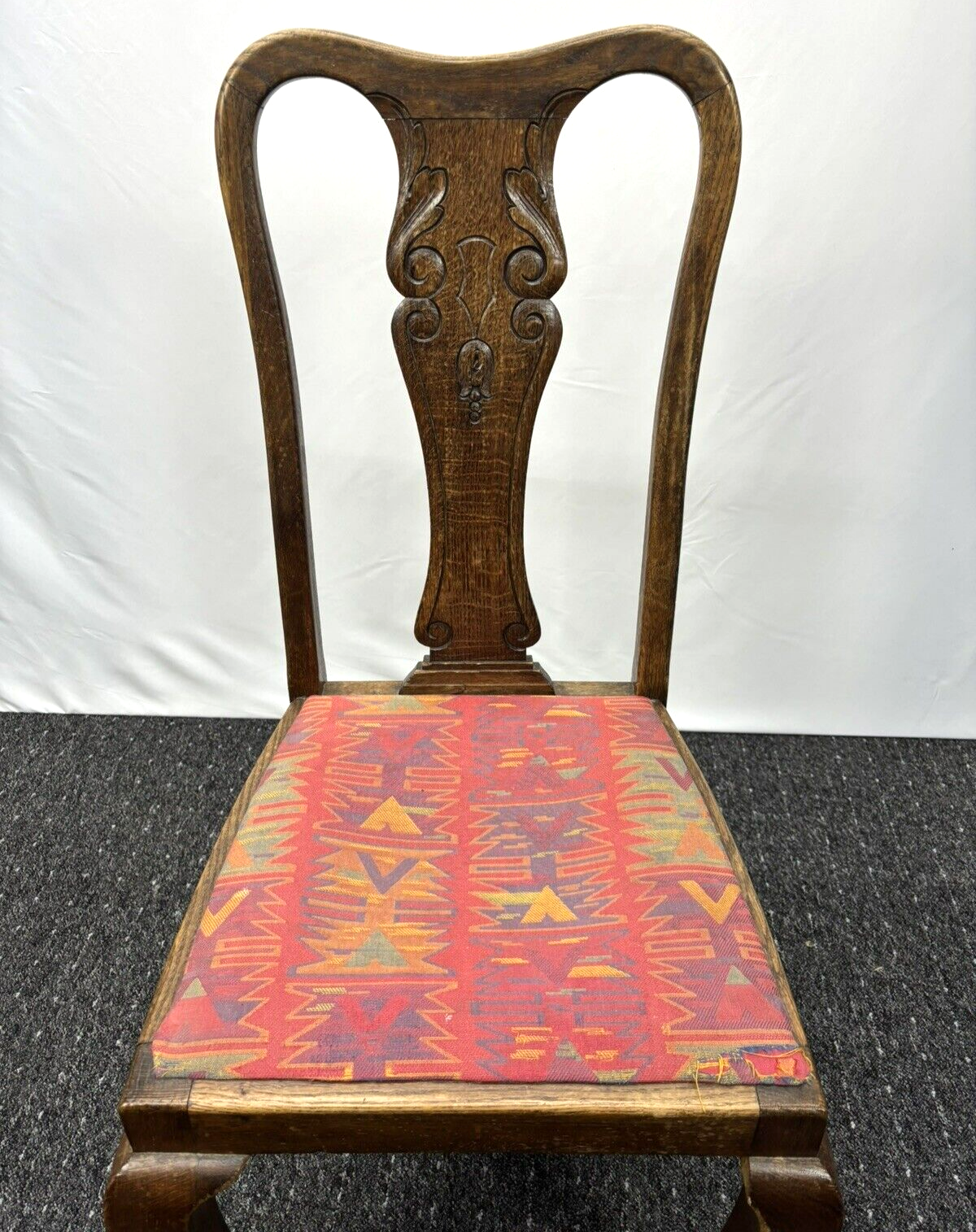 Bugholzstuhl Art Deco Vintage Holzschnitzarbeiten Büro Schreibtisch Hochlehner