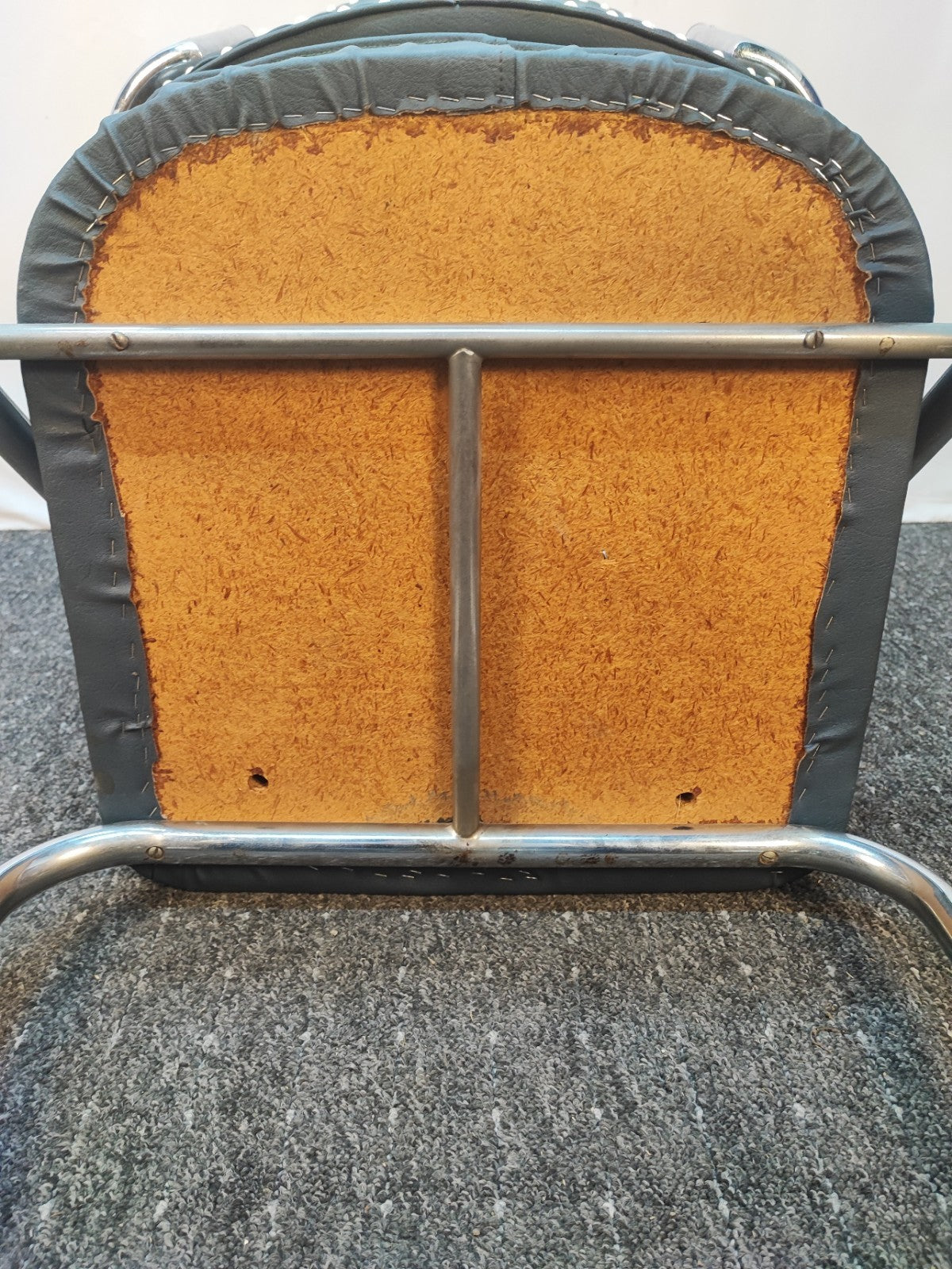 Bauhaus Freischwinger Stuhl 30er 40er Jahre Stahlrohr Chrom Vintage Armlehnen