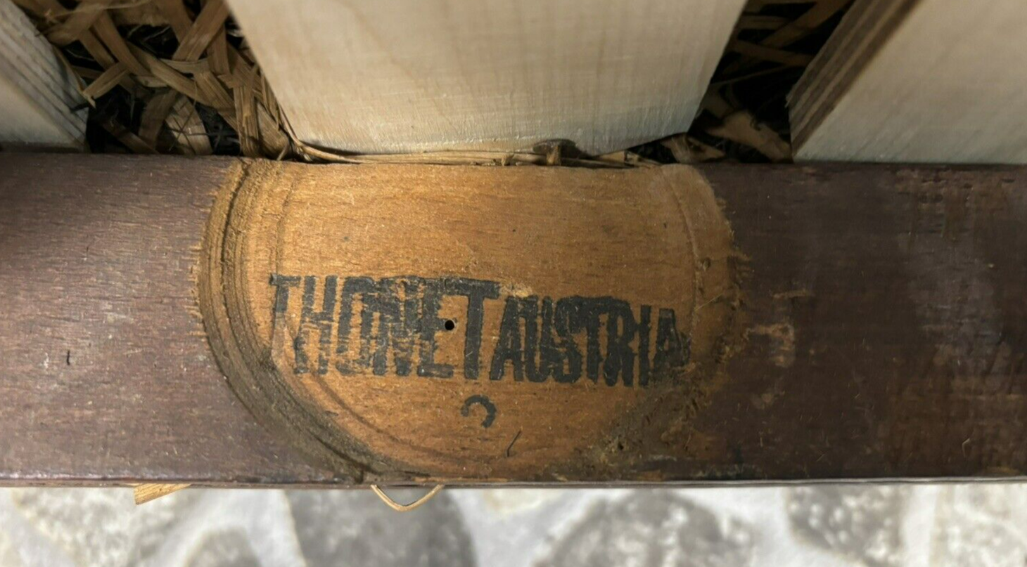 ORIGINAL Gebrüder Thonet Sitzbank Kanapee Antik Bugholz neu gepolstert Art Deco