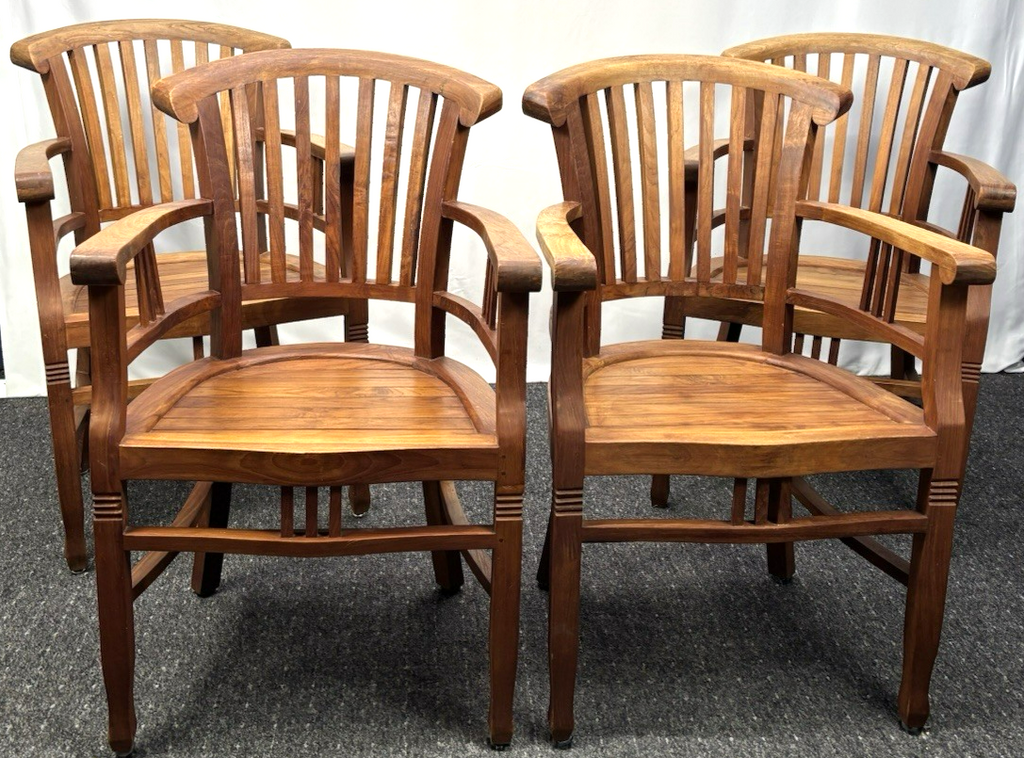 Teakholz Armlehnstuhl Art Deco Antik Büro Schreibtisch