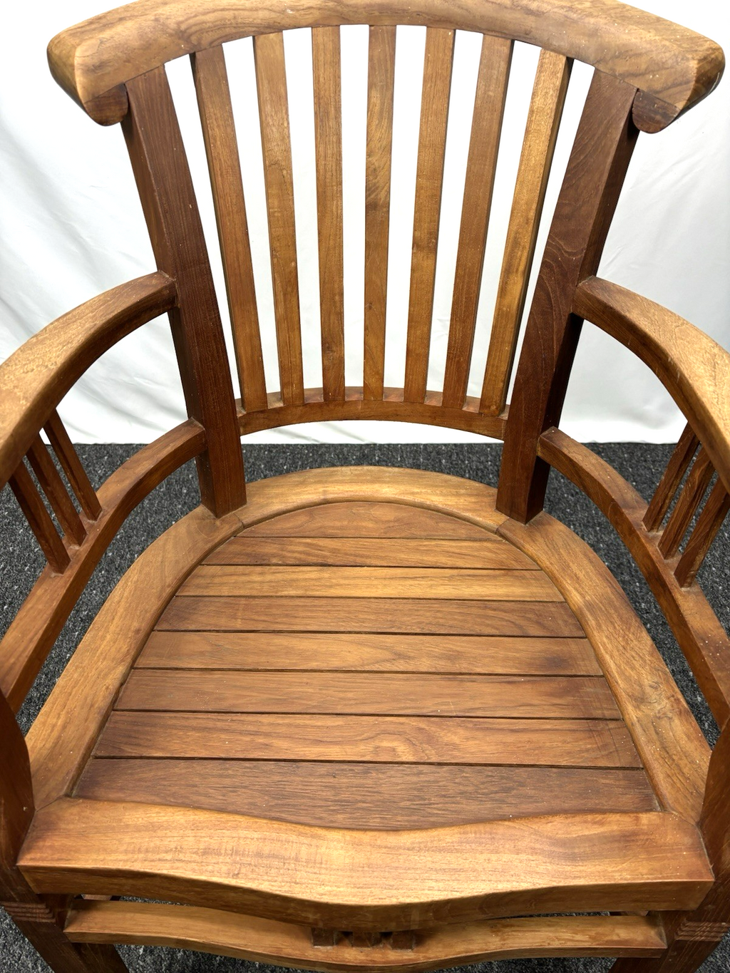 1 von 6 Massivholz Armlehnstuhl im Kolonialstil Art Deco Antik Büro Schreibtisch