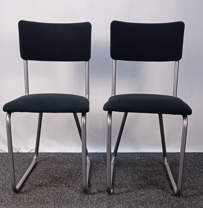 1 von 2 Stühlen Stuhl Bauhaus Stahlrohr Vintage Stahlrohrmöbel Gispen Stil