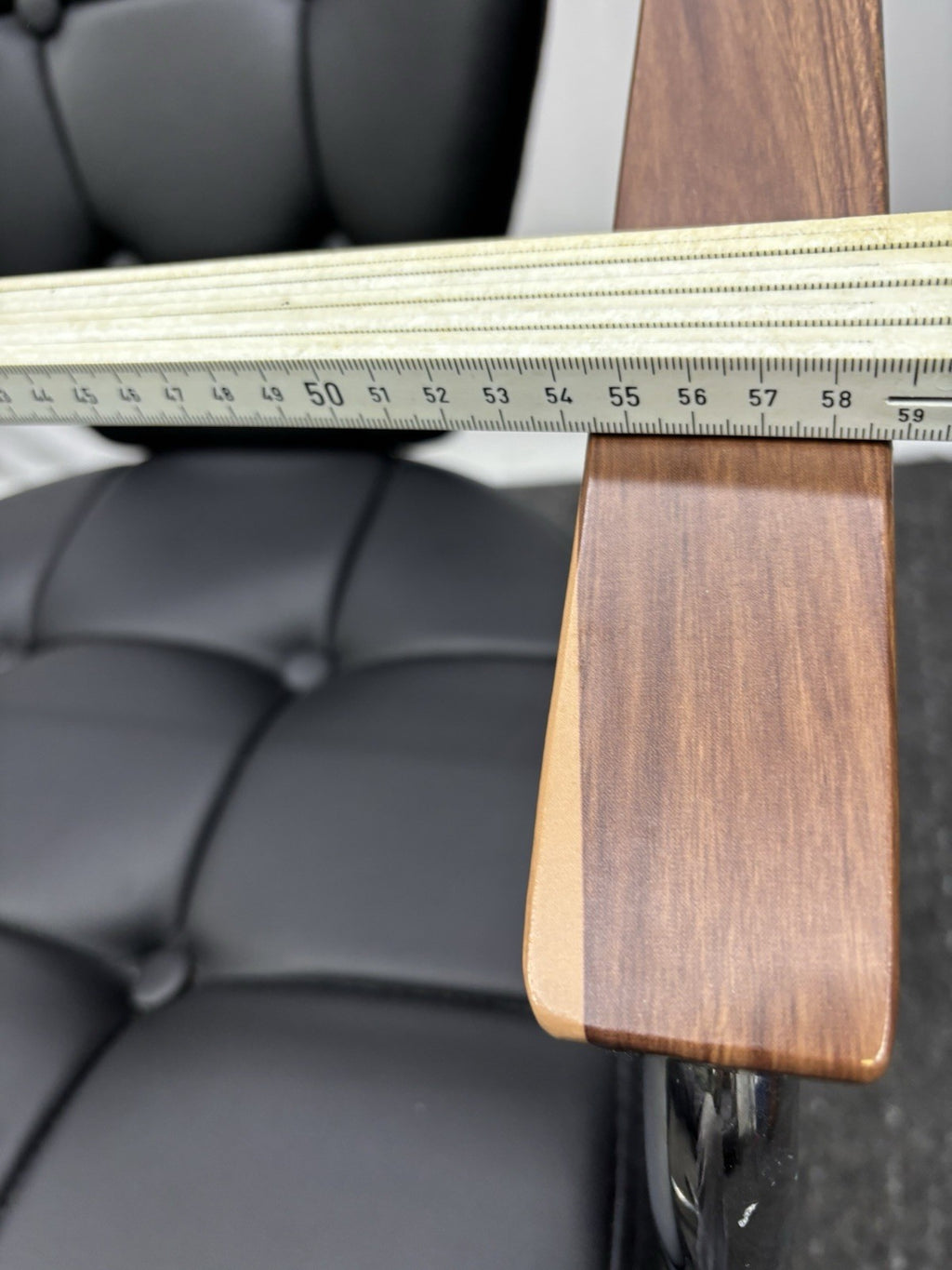 1 von 6 Stuhl Gropius Vintage Kunstleder silber schwarz Büro Esstisch Bauhaus