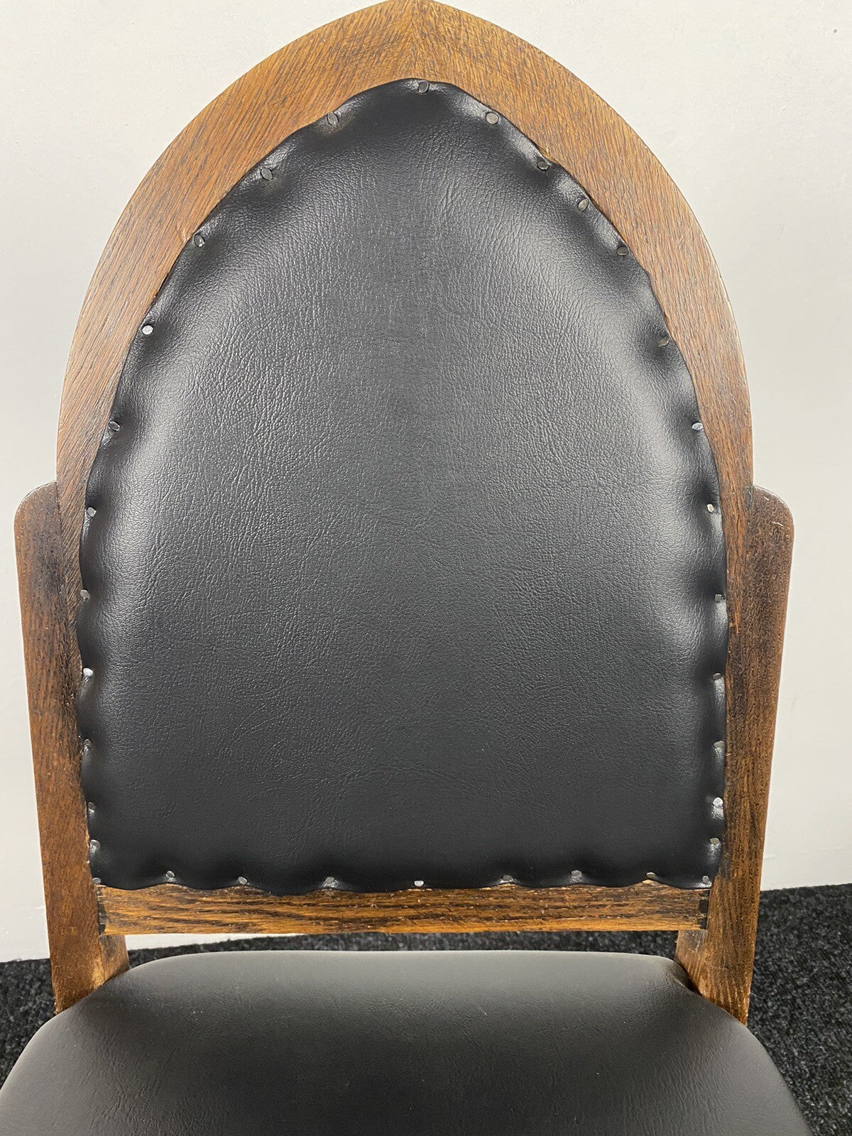 1 von 2  Esszimmerstuhl/ Küche ArtDeco Eiche Neu Gepolstert schwarz Vintage