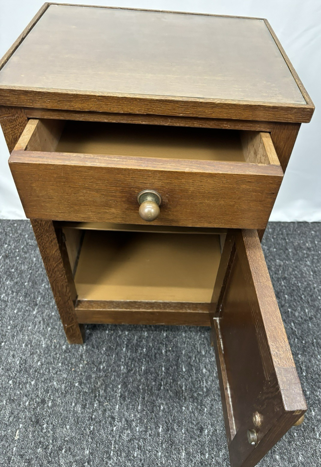 Anrichte Beistelltisch Kommode Schrank Art Deco Antik Holz Glas 65x40x34 cm