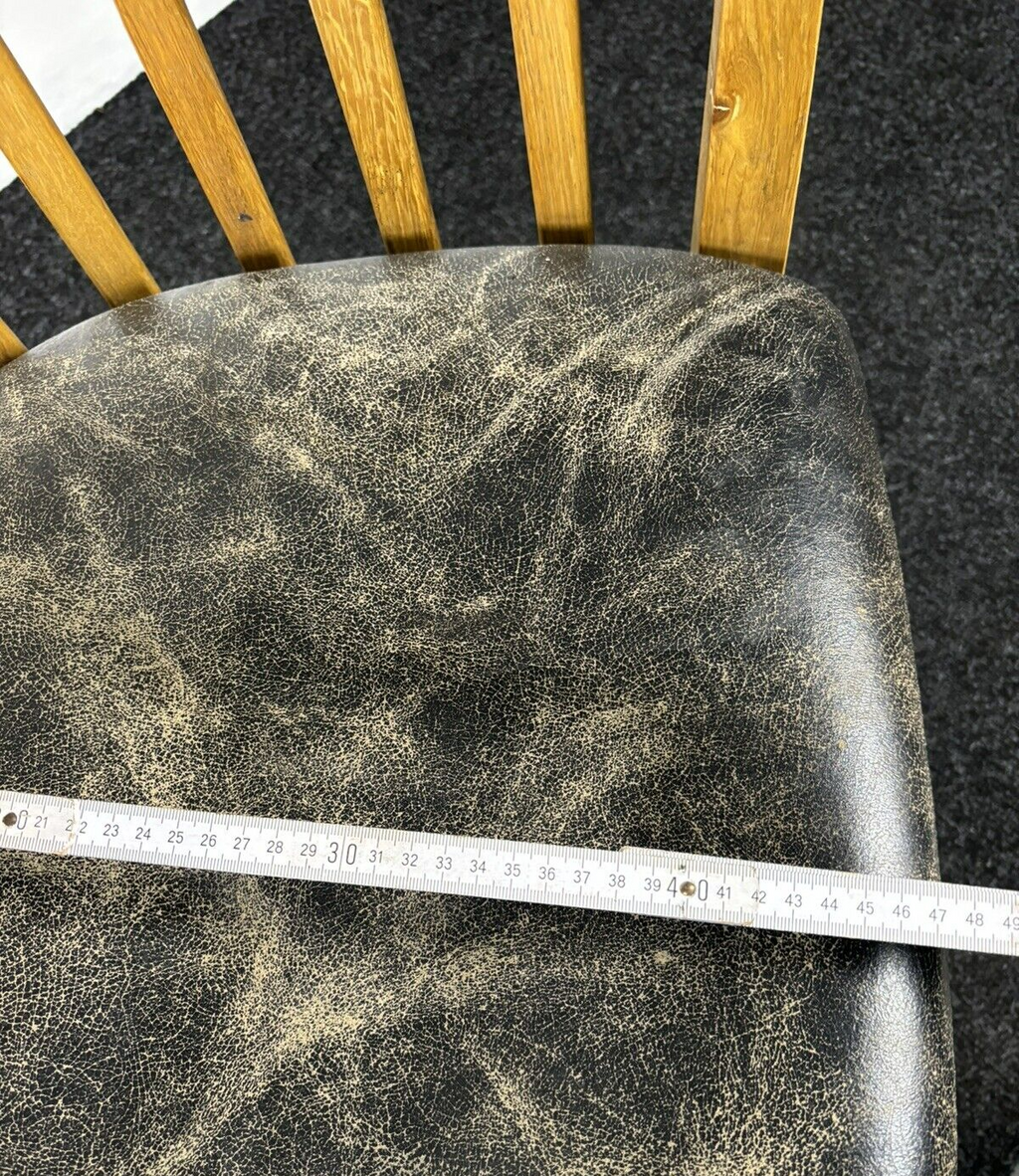 Armlehnstuhl Holz Leder Esszimmer Büro Vintage Art Deco