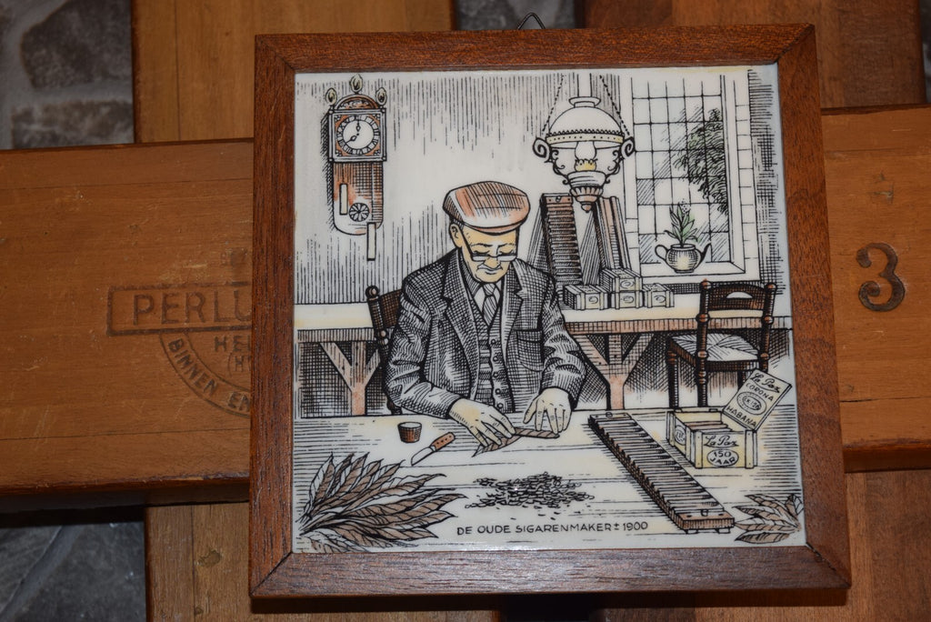 3  Zigarrenbretter Zigarrenpressform Holländische Fliese historisches Motiv