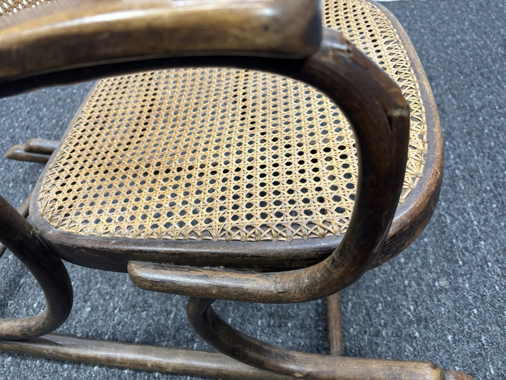 Thonet Schaukelstuhl Bugholz Wiener Geflecht Vintage Original Bentwood Antik