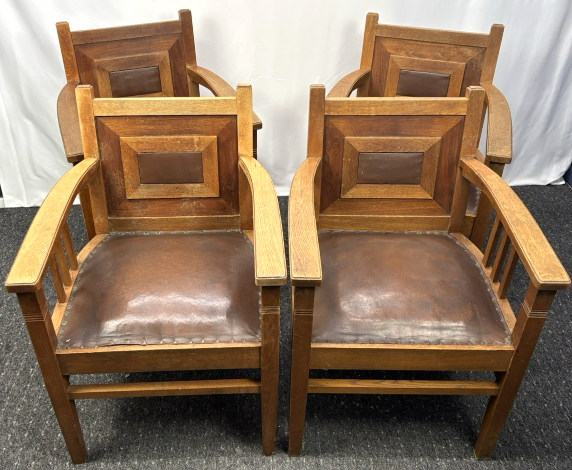 Stuhlset Art Deco Armlehnstuhl Antik Esszimmer Büro Massivholz 4 Stück