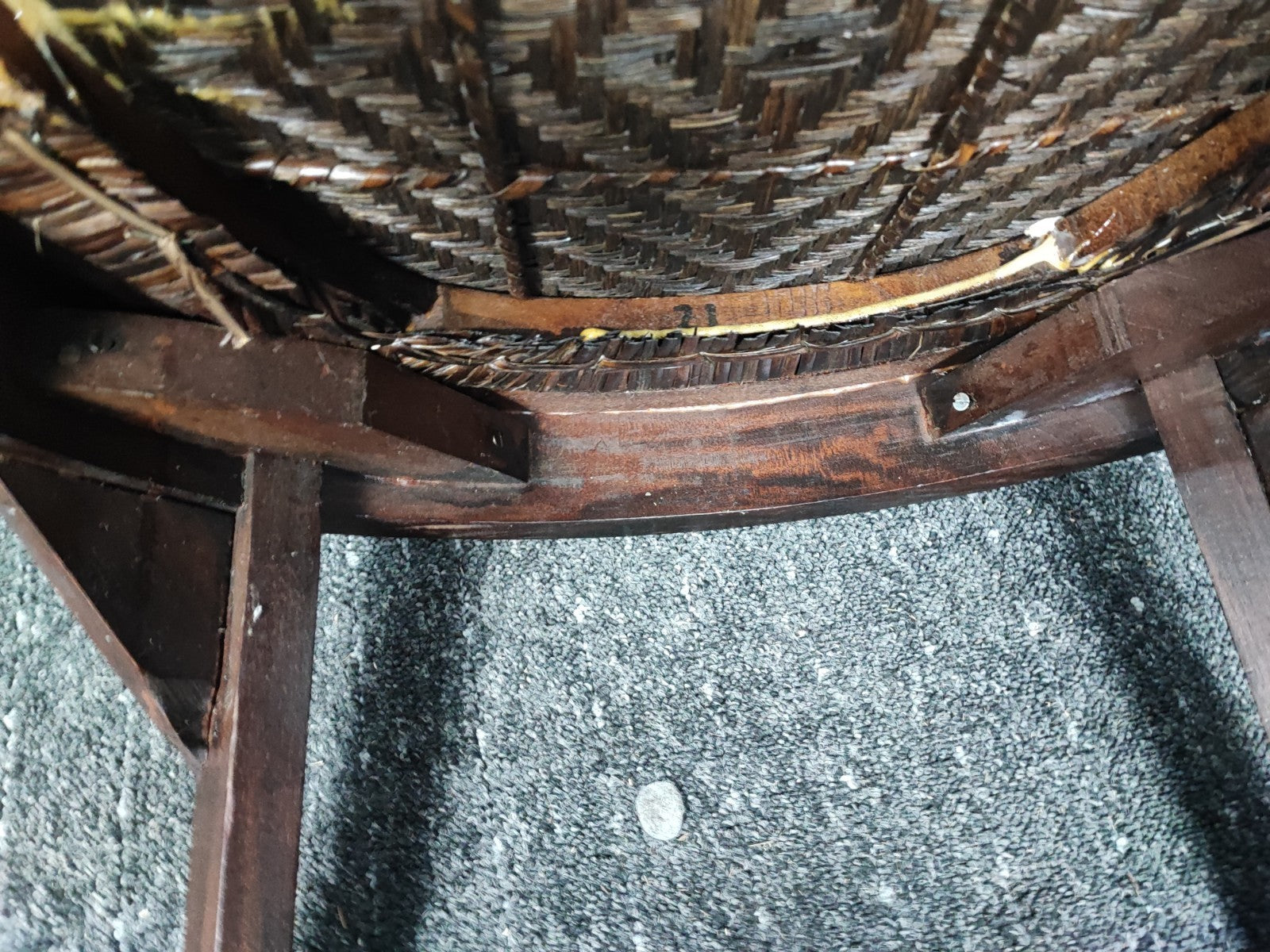 Kolonialstil Armlehnstuhl Massivholz Rattan Sessel Korbstuhl Wohnzimmer Braun