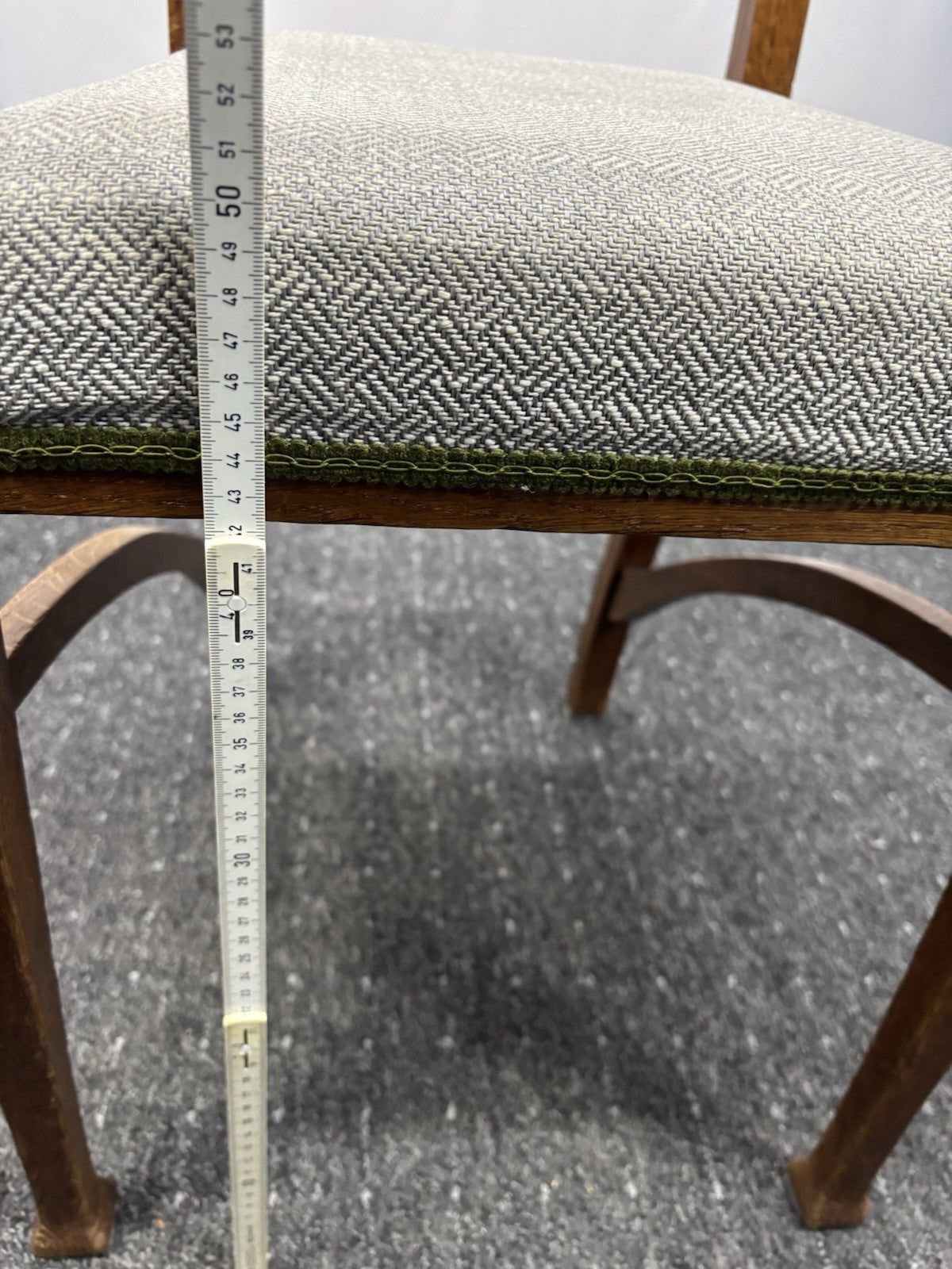 1 von 6 Holz Küchenstuhl Esszimmer Schnitzarbeiten Art Deco Vintage