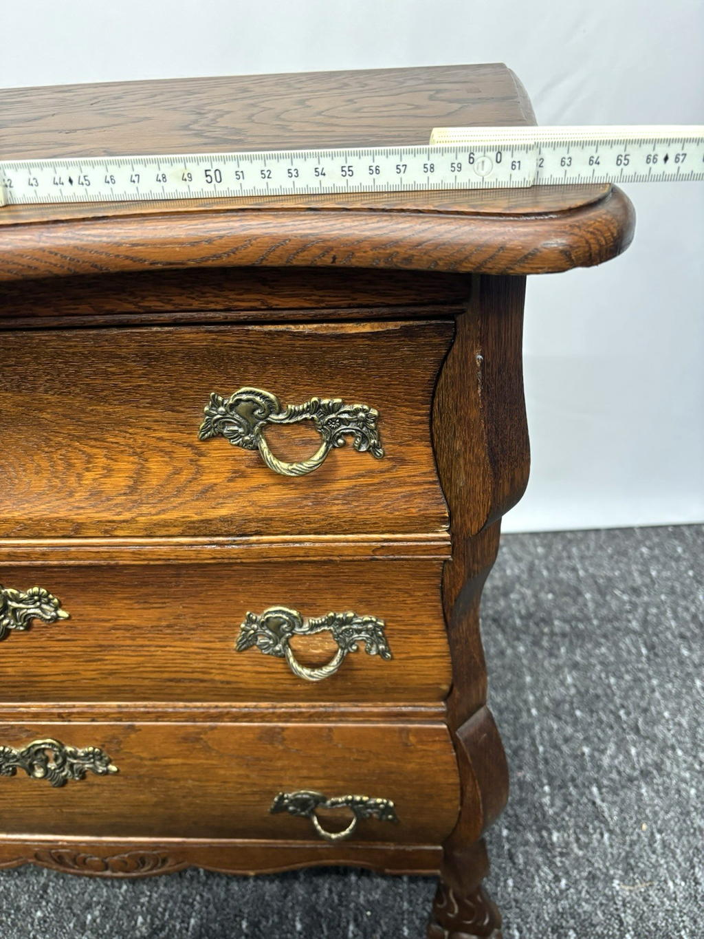 Kommode mit drei Schubladen Vintage Art Deco Holz 