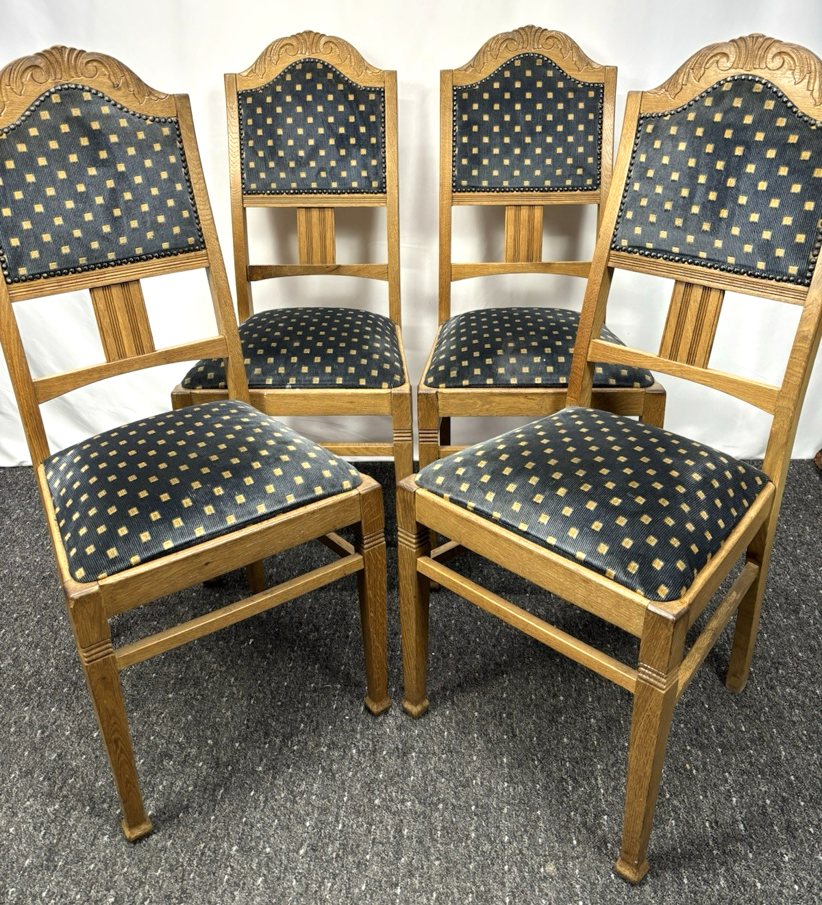 Tisch/ Stuhlset  mit 4 Stühlen Vintage Art Deco Holz