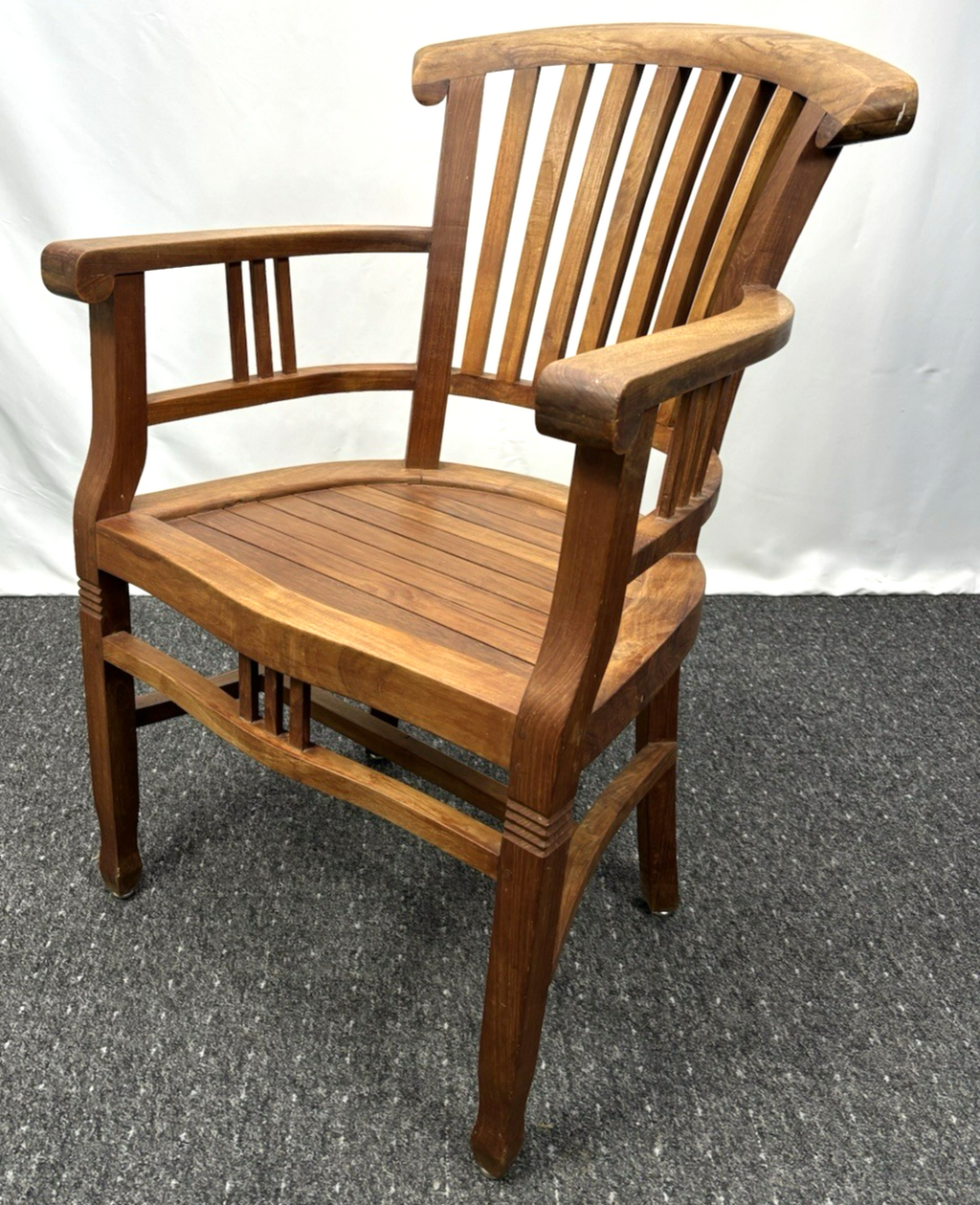 1 von 6 Massivholz Armlehnstuhl im Kolonialstil Art Deco Antik Büro Schreibtisch