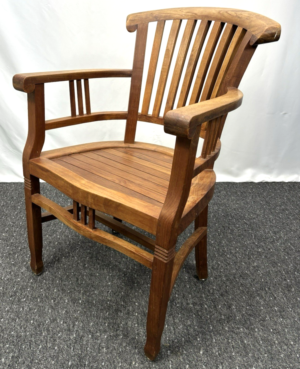 1 von 6 Massivholz Armlehnstuhl im Kolonialstil Art Deco Antik Büro Schreibtisch