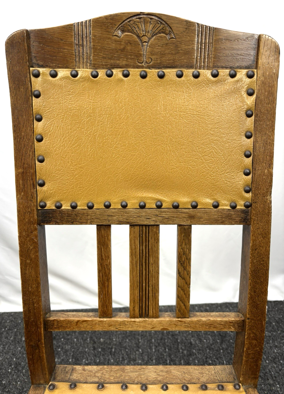 Küchenstuhl Massivholz Art Deco Leder Büro Schreibtisch Vintage
