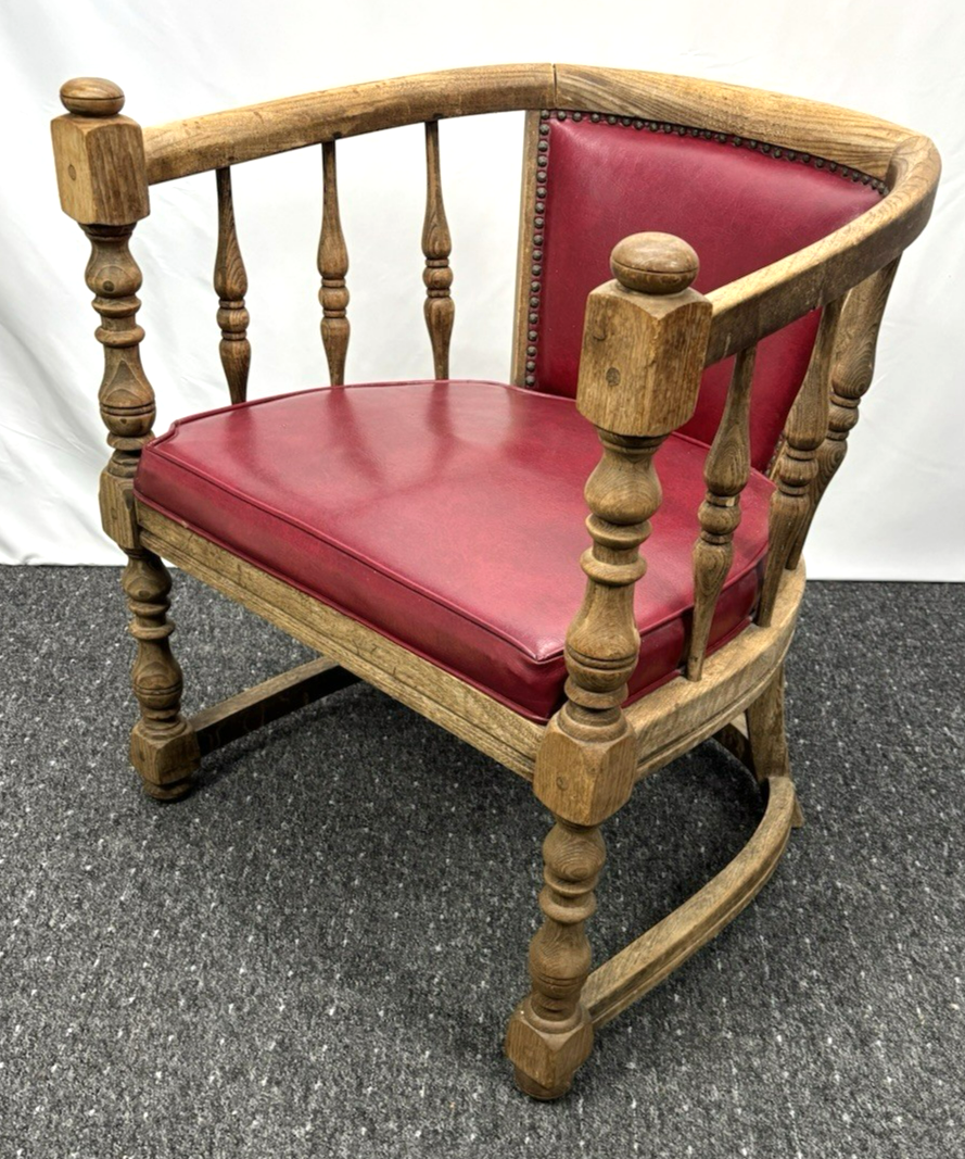 1 von 2 Gründerzeit Armlehnstuhl Art Deco Büro Massivholz Antik