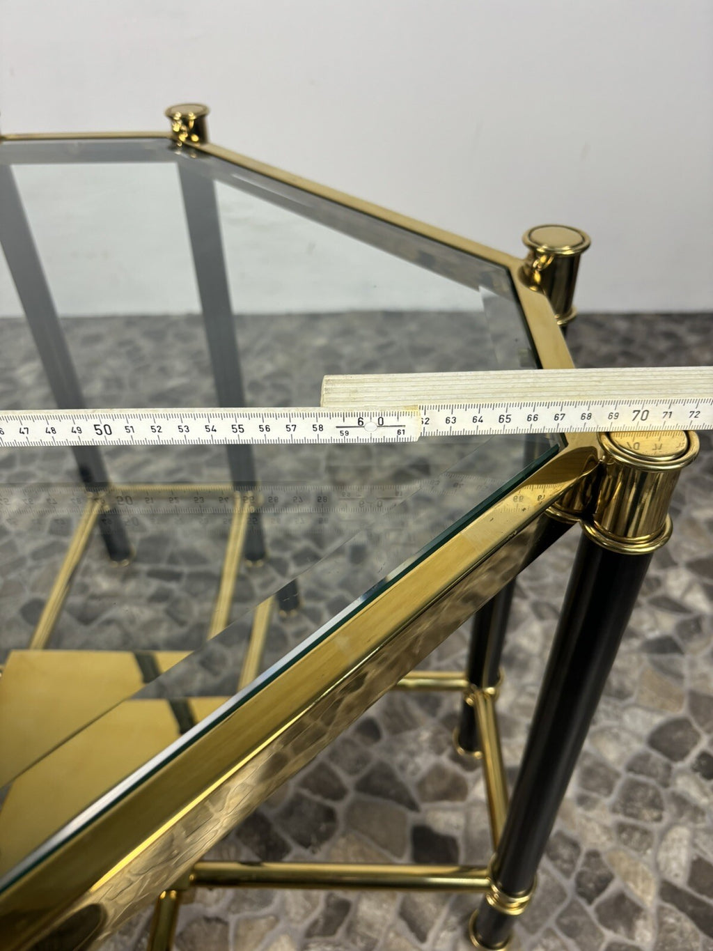 EICHHOLZ Florence Beistelltisch Regency Gold & Mattschwarz Finish Design Vintage