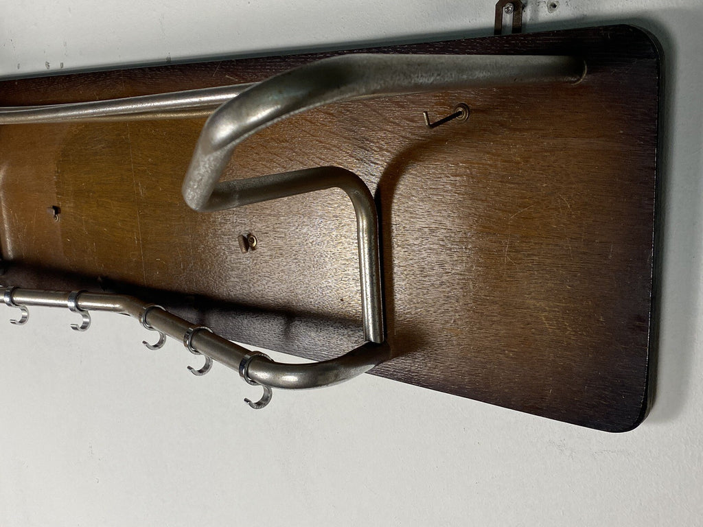 Wandgarderobe Stahlrohr Holz Bauhaus ArtDeco 