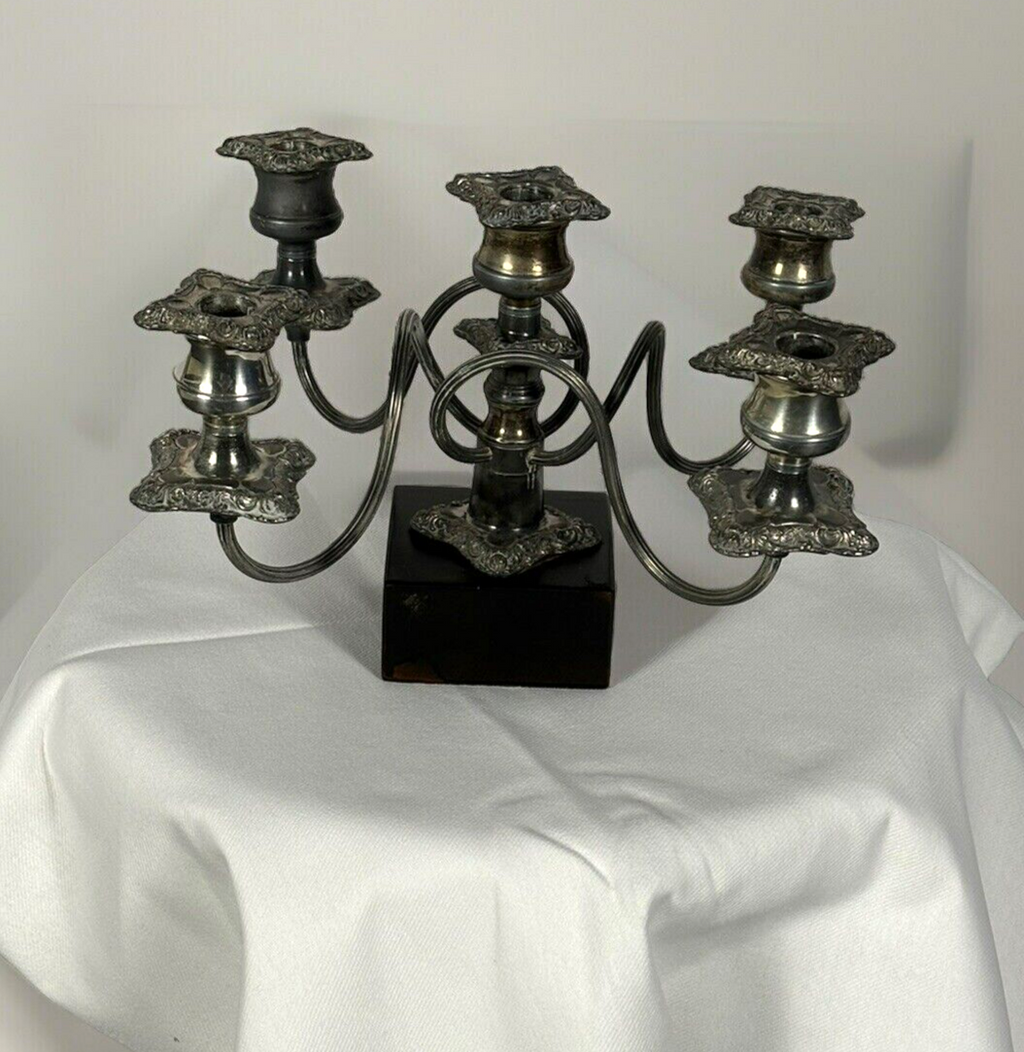 Kerzenständer mit Einsätzen Silber Fünfflammig Art Deko Antik schwer