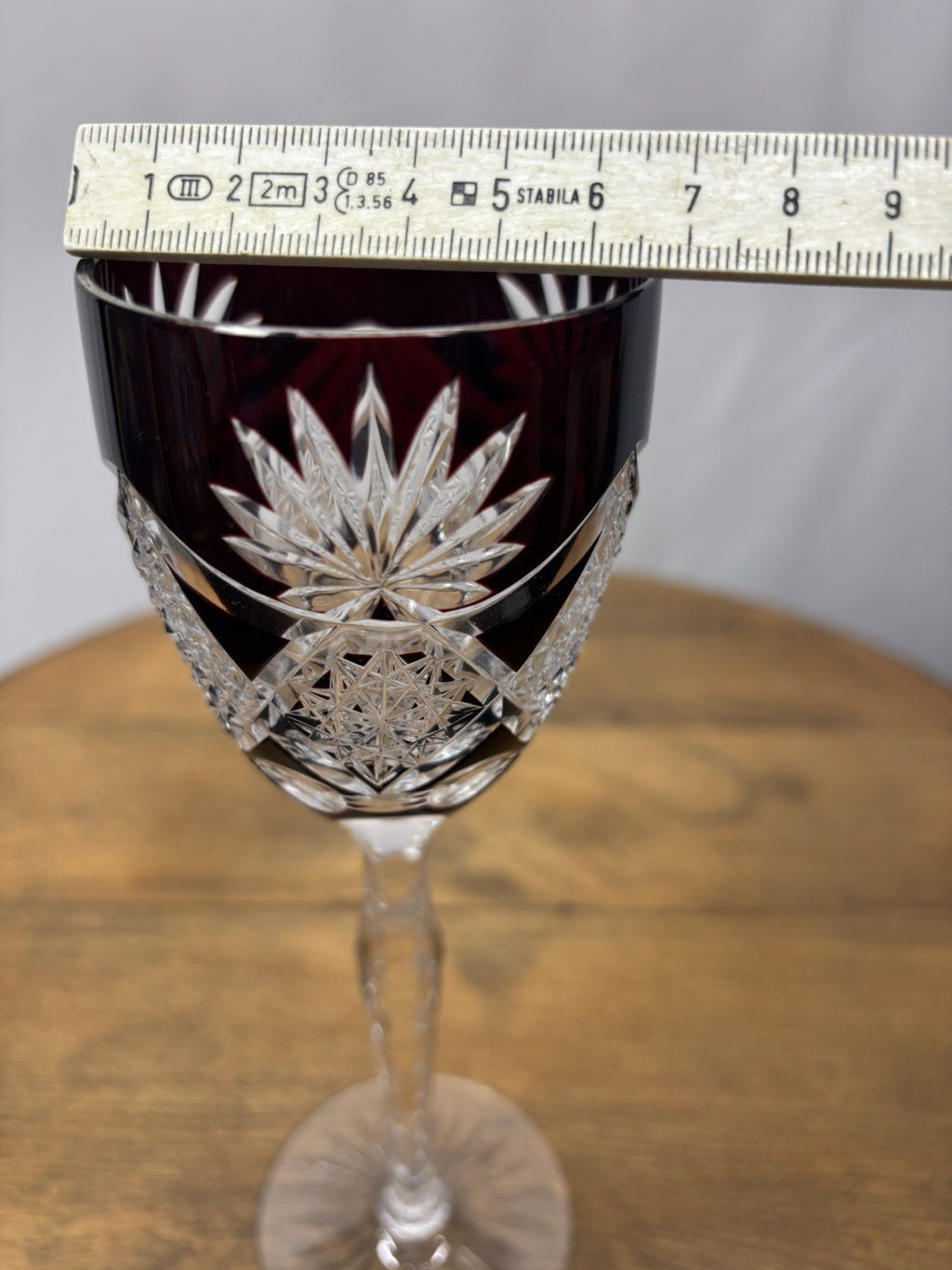 Römer Kristallglas Schwarz ca. 21 cm Stil Val Saint Lambert Baccarat