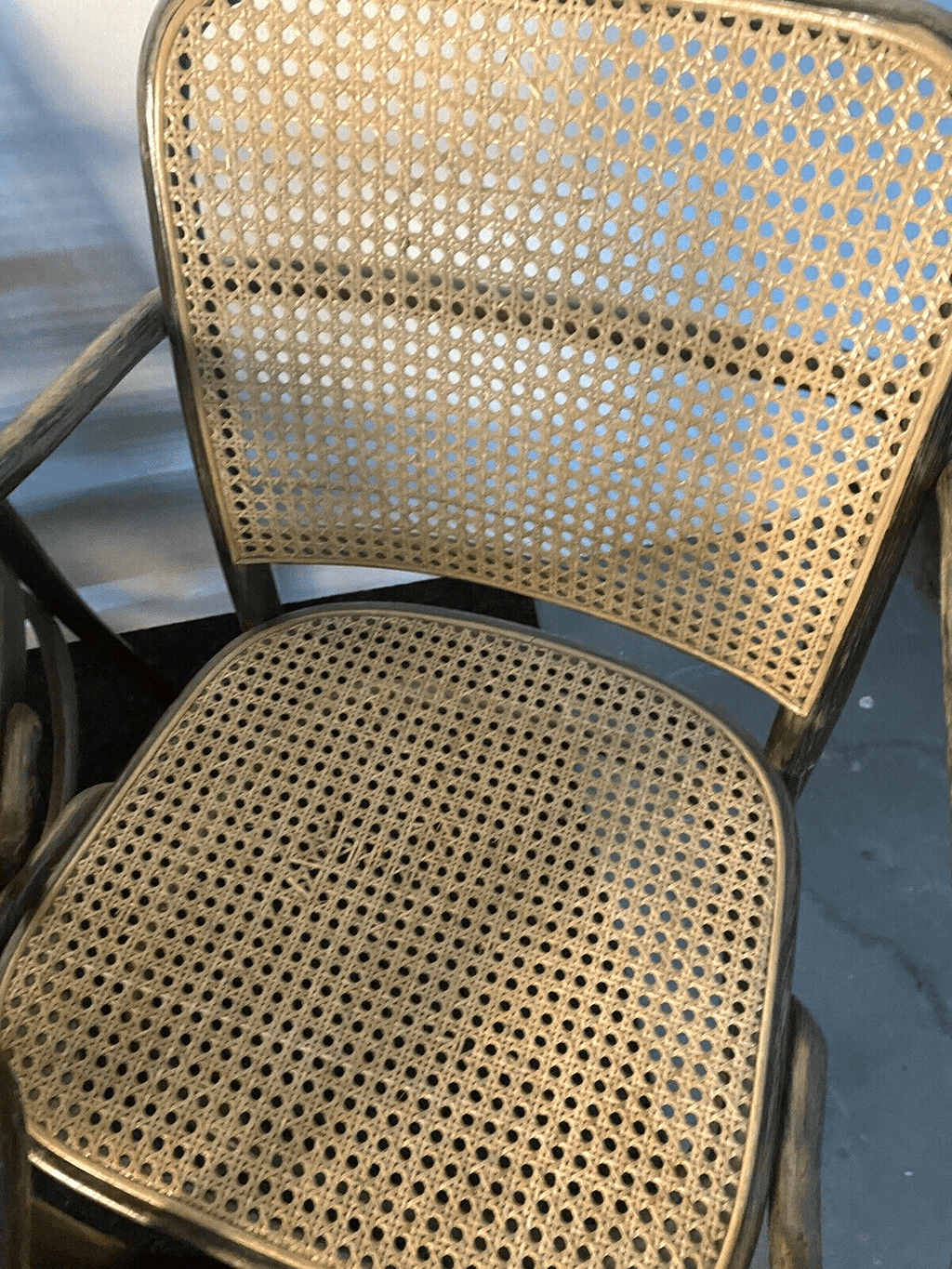Vintage Armlehnenstuhl Thonet Stil Wiener Geflecht Stuhl Bugholz Prager Stuhl - Wesel Antik Kunst Vintage