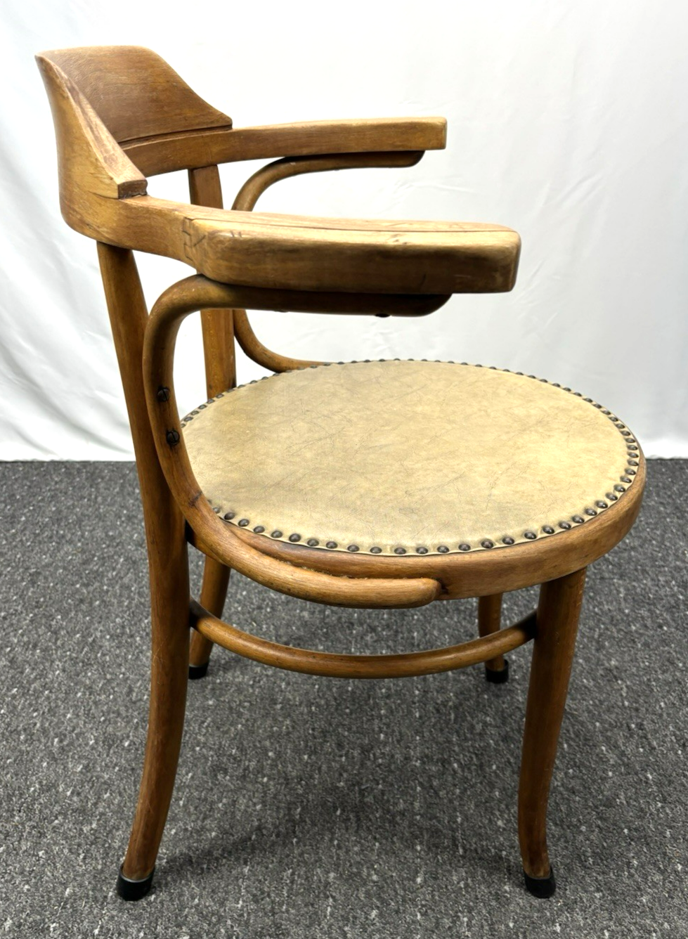 1 von 2 Armlehnstuhl  MUNDUS / Thonet Holz  Art Deco Bauhaus Büro Stuhl Leder