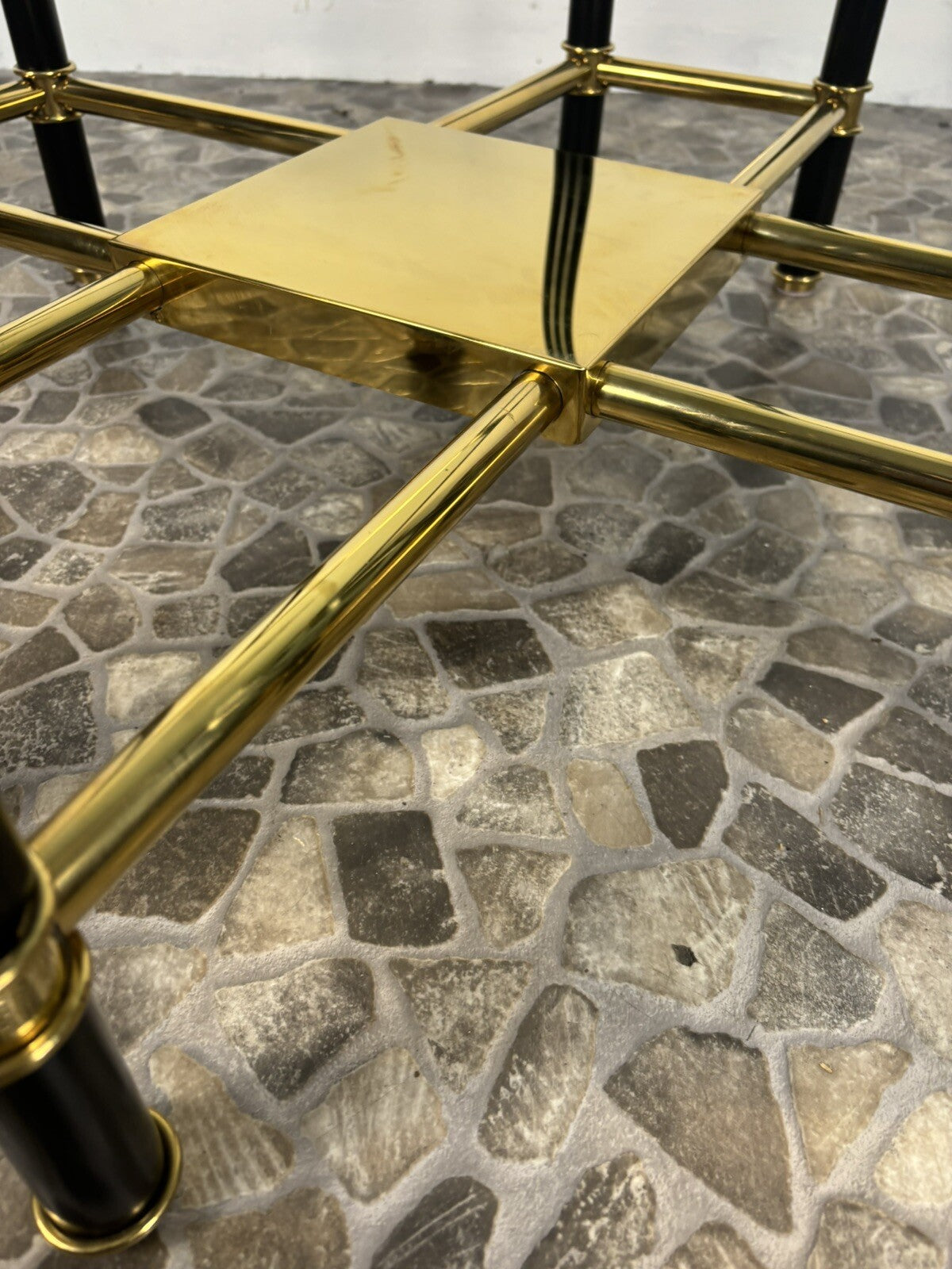 EICHHOLZ Florence Beistelltisch Regency Gold & Mattschwarz Finish Design Vintage