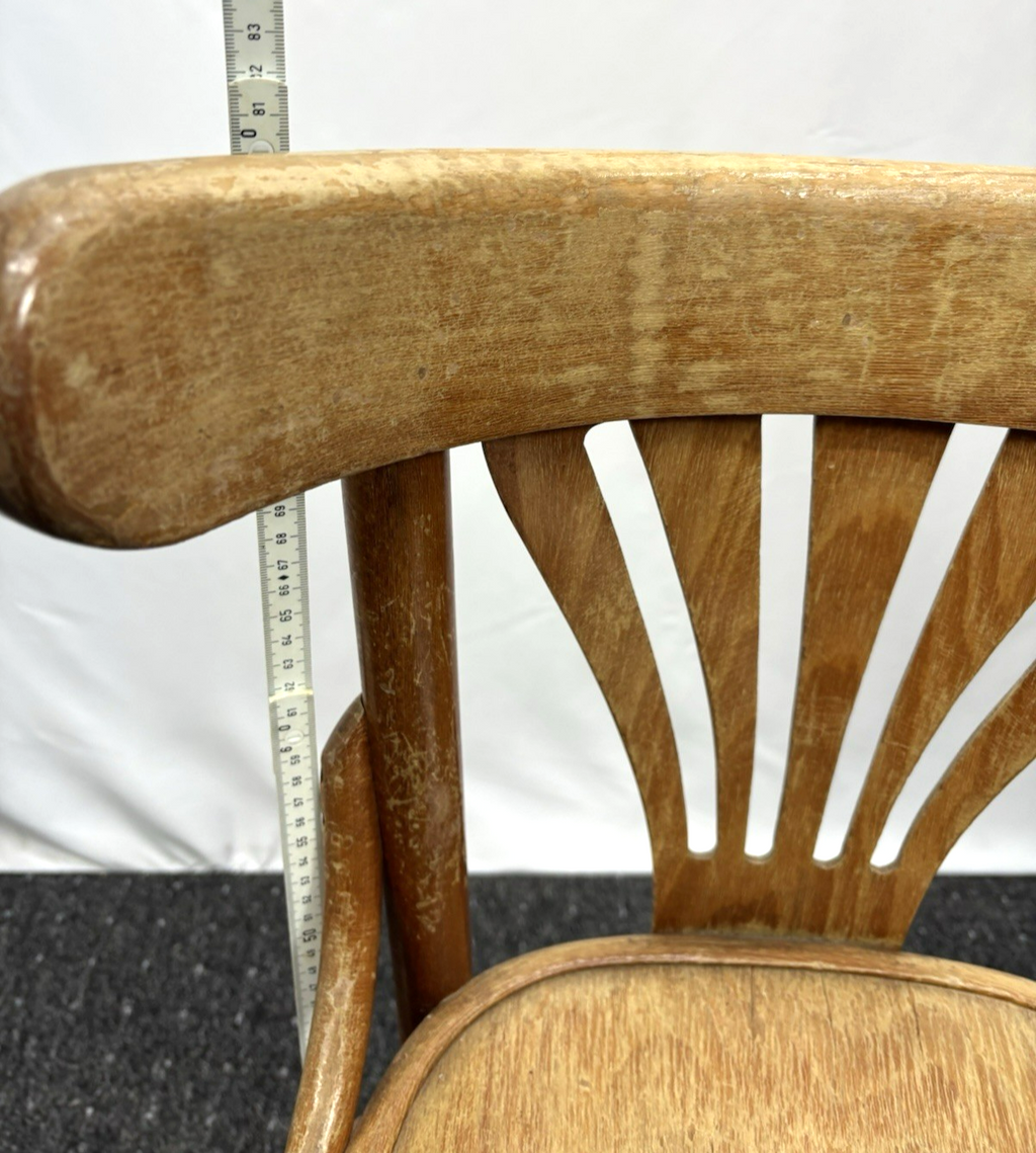 1 von 4 Kaffeehausstuhl Vollholz Art Deco Vintage für Bastler