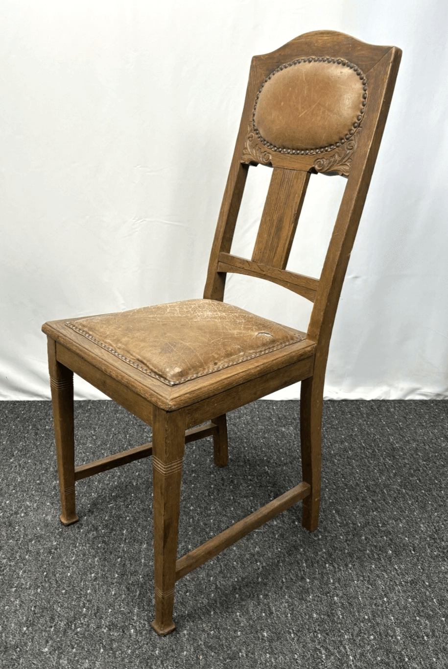 1 von 3  Bistrostuhl Kaffeehaus Art Deco Holz Leder zum Aufarbeiten