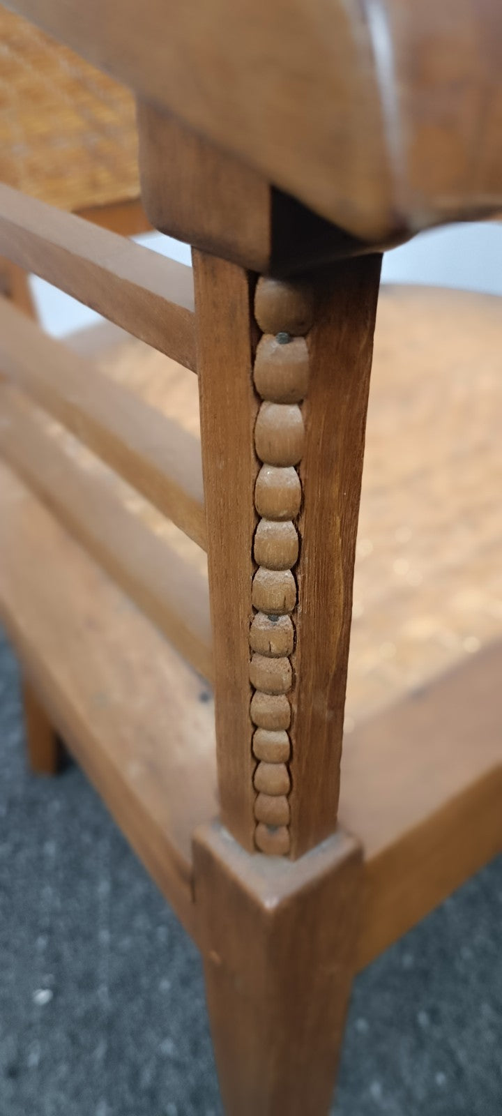 Antiker Kolonialstil Sessel Rattangeflecht Armlehnstuhl Tropenholz Original
