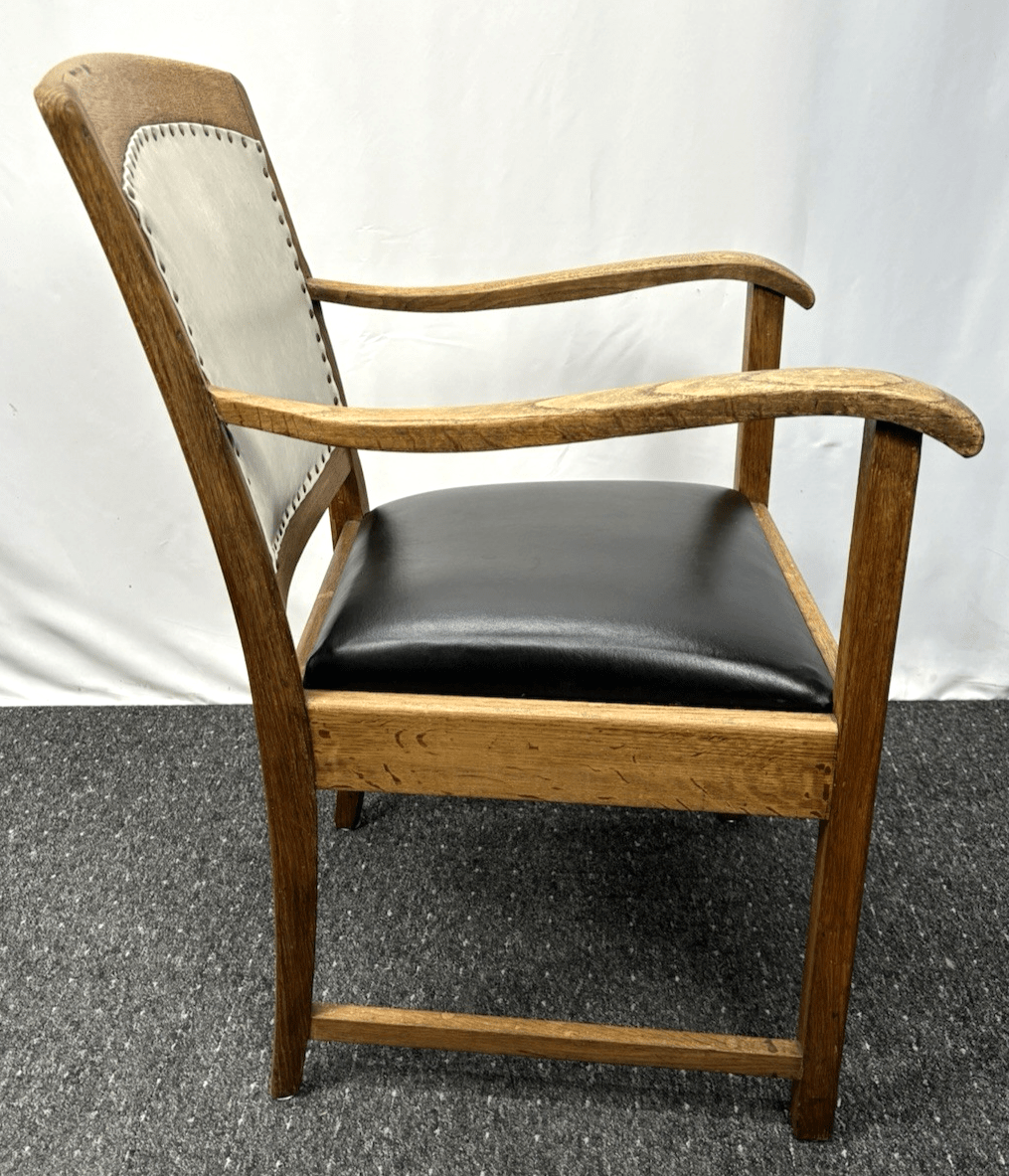 1 von 2 Hochwertiger Holzstuhl mit Armlehnen Klassisch & Stabil Art Deco Vintage - Wesel Antik Kunst Vintage