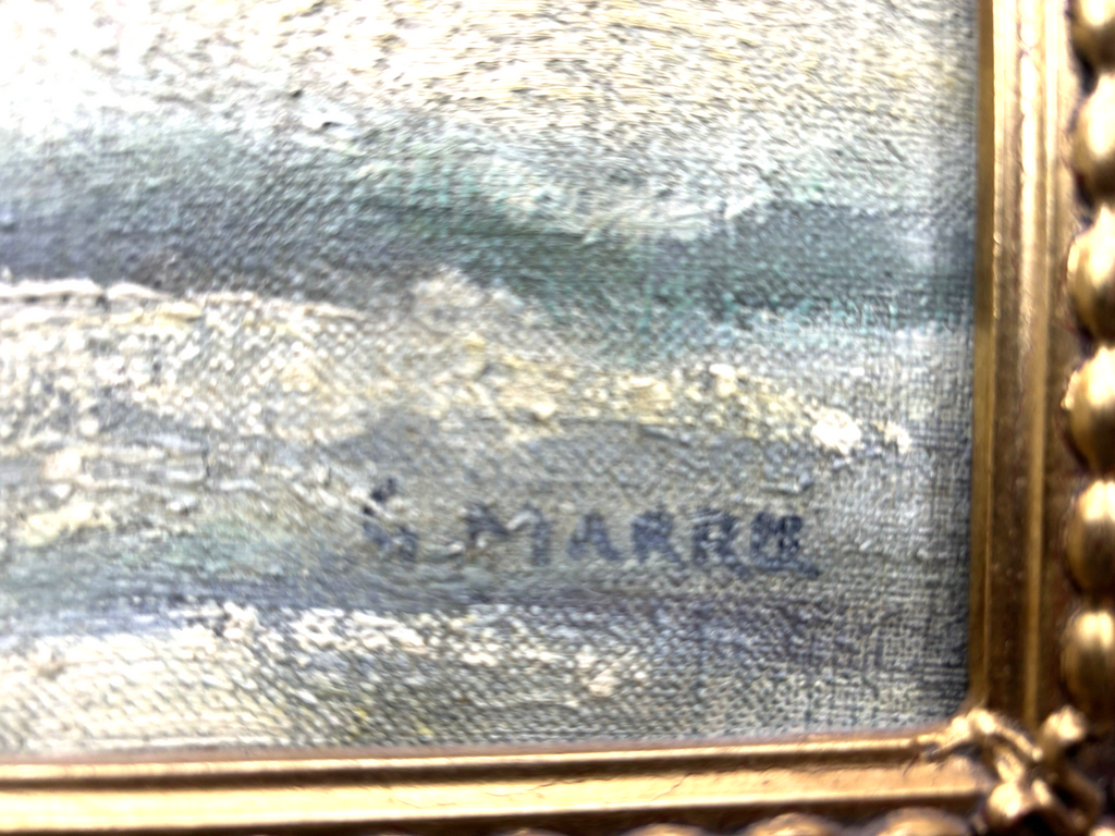 Ölgemälde Gerrit Marre Bild "Segelschiffe Nr.2" signiert  gerahmt ca. 63 x 53 cm
